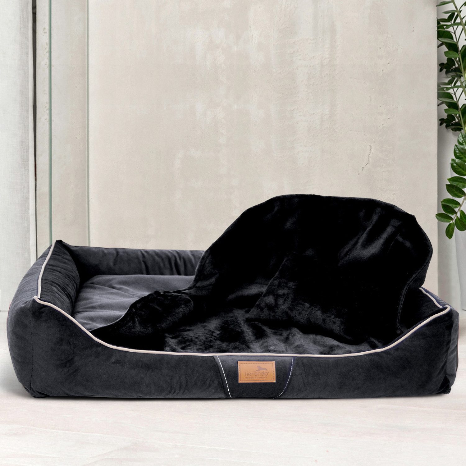 tierlando® Tierbett Orthopädisches Hundebett RUDOLPH inkl. Schonbezug mit Hundedecke, Inklusive Matratzenschoner mit integrierter Hundedecke