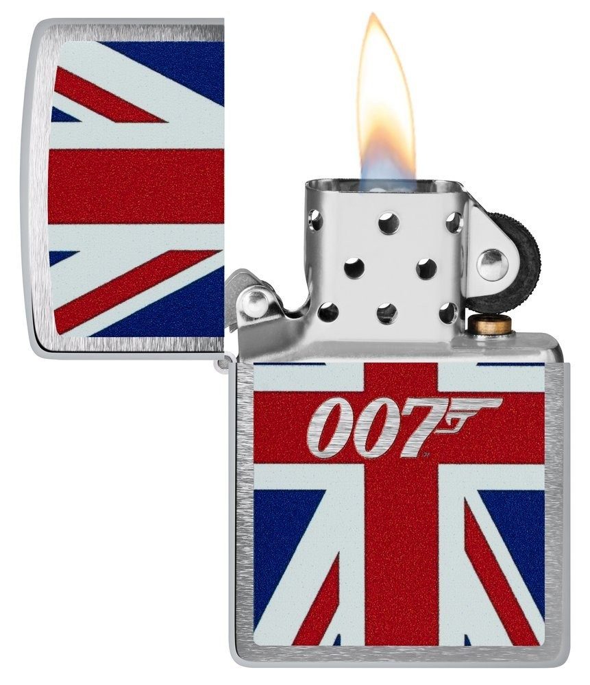 Zippo Feuerzeug ZIPPO James Bond 007 UK Flag Neuheit Herbst 2025, Zippo das Original mit dem " Klick"