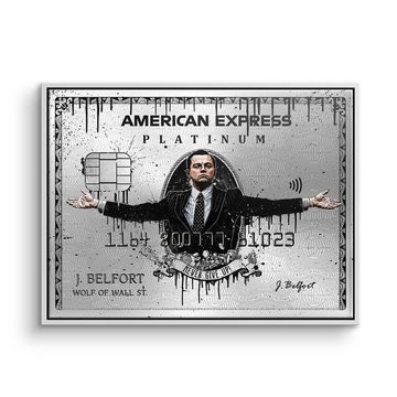 DOTCOMCANVAS® Leinwandbild, Premium Leinwand Wandbild Wolf of Wall Street American Express Design