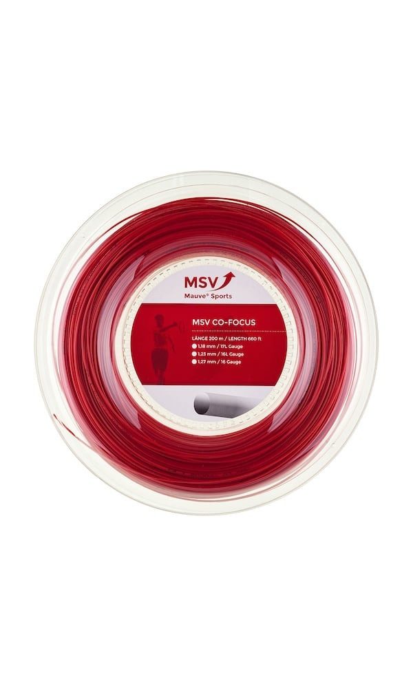 MSV Tennissaite Co Focus (Haltbarkeit+Kontrolle) rot 200m Rolle, Saitendicke: 1.18