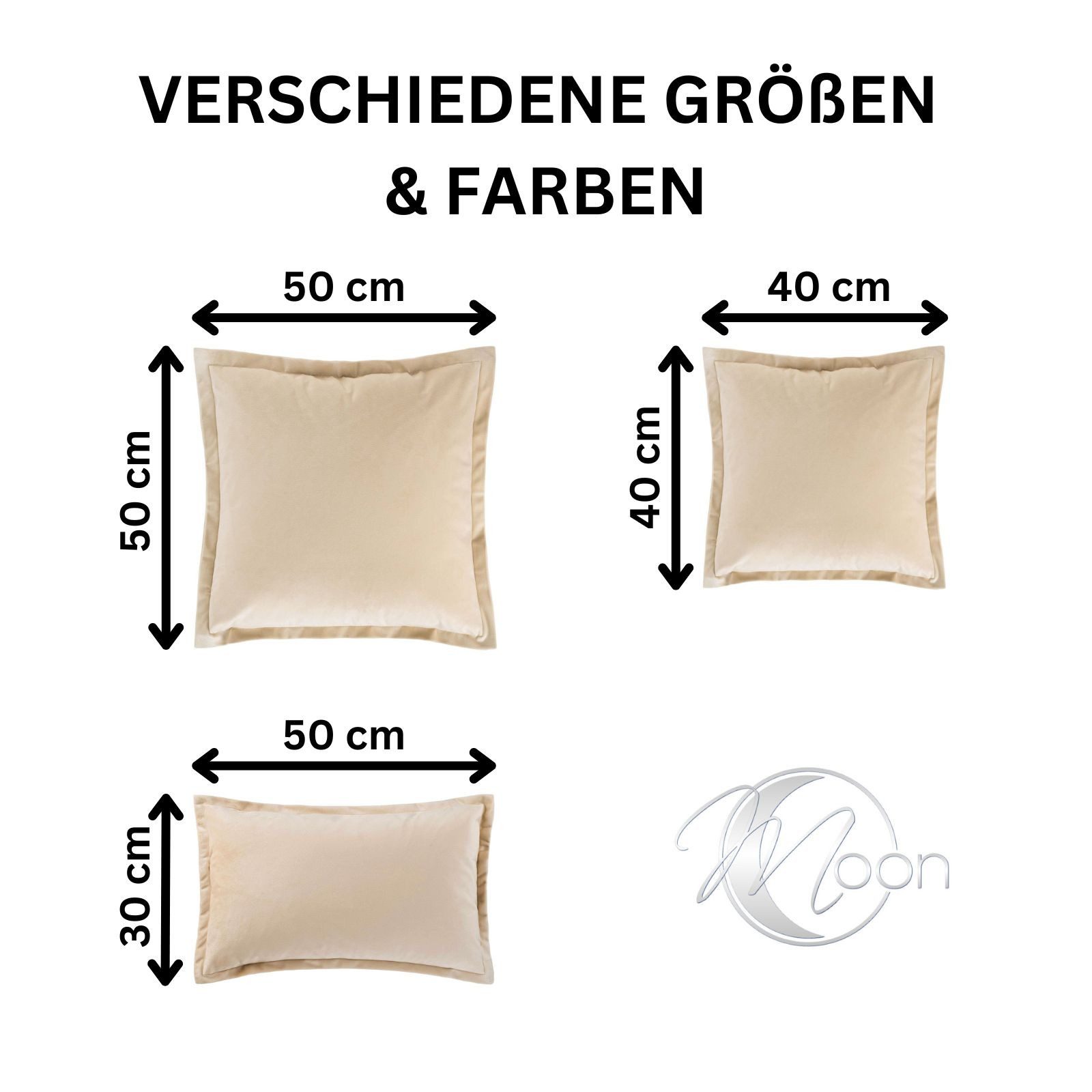 MOON Heimtextilien Kissenhülle 2er Pack 40x40 cm Kissenbezug edle Samt Optik Moon Flora – Bild 4 von 5