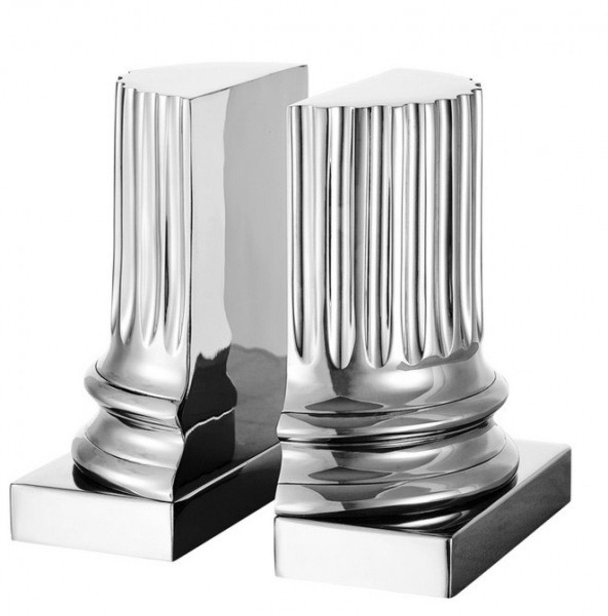 Casa Padrino Buchstütze Luxus Bücherstützen Set Säulen Nickel Finish - Bücherstütze - Book End Подставки для книг
