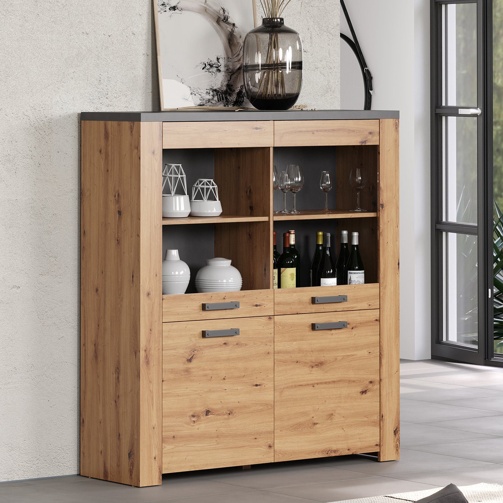 trendteam Highboard Follow, Schrank Vitrine Kommode günstig online kaufen