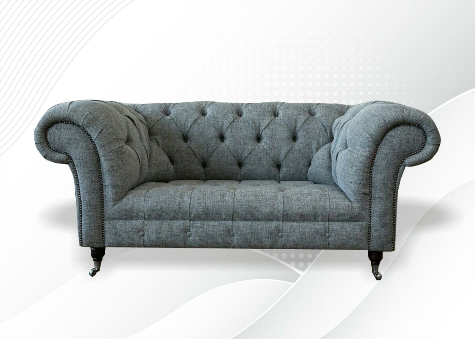 JVmoebel Chesterfield-Sofa, Chesterfield Design Luxus Polster Sofa Couch Sitz Garnitur Textil
