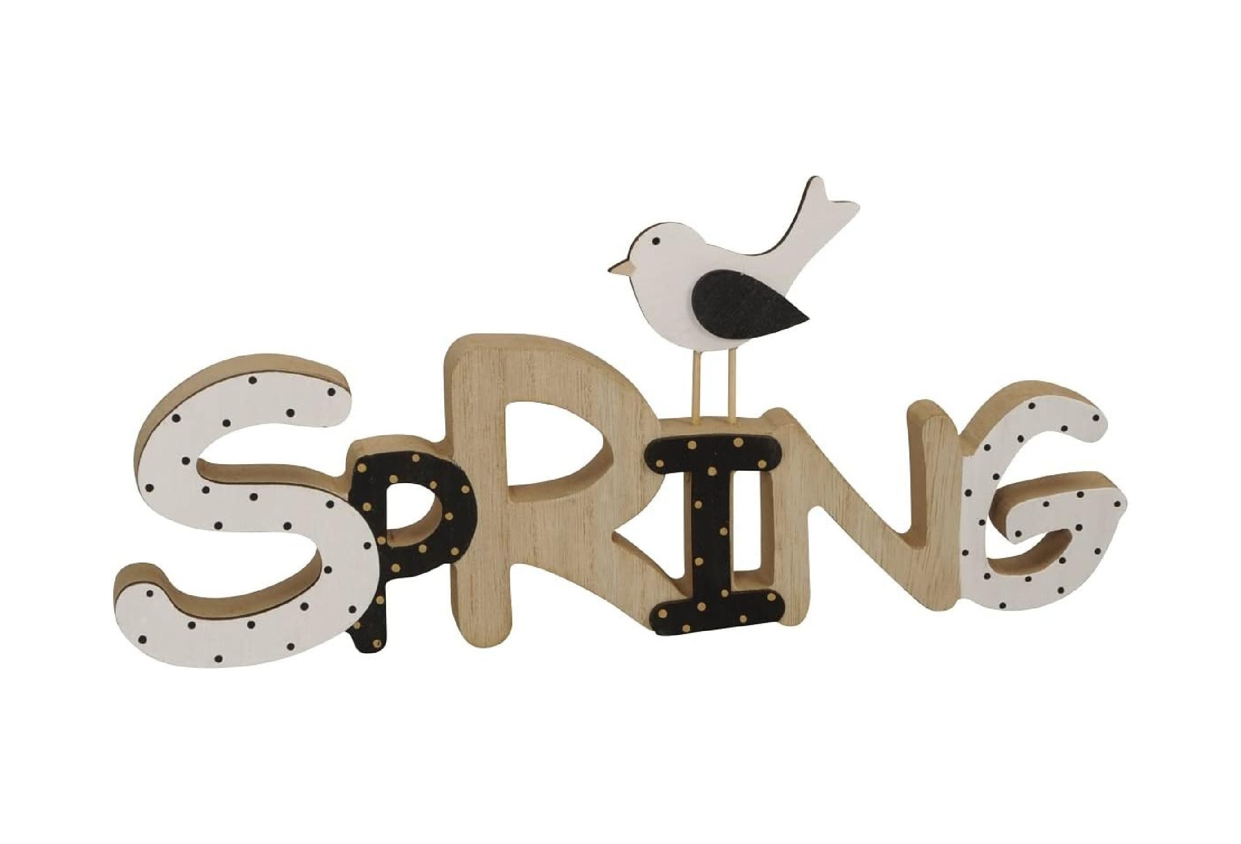 Posiwio Deko-Schriftzug Schriftzug "Spring" (Frühling) aus Holz 28x13cm (1 St)