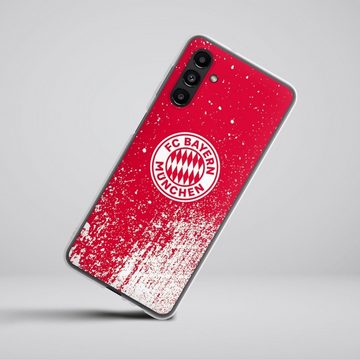 DeinDesign Handyhülle FC Bayern München Offizielles Lizenzprodukt FCB Splatter Rot - FCB, Samsung Galaxy A13 5G Silikon Hülle Bumper Case Handy Schutzhülle