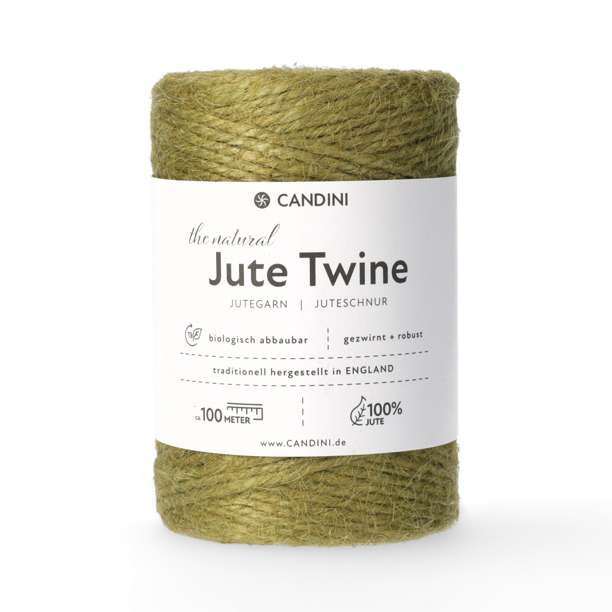 Candini Jutegarn Bastelgarn, 100 m, olive