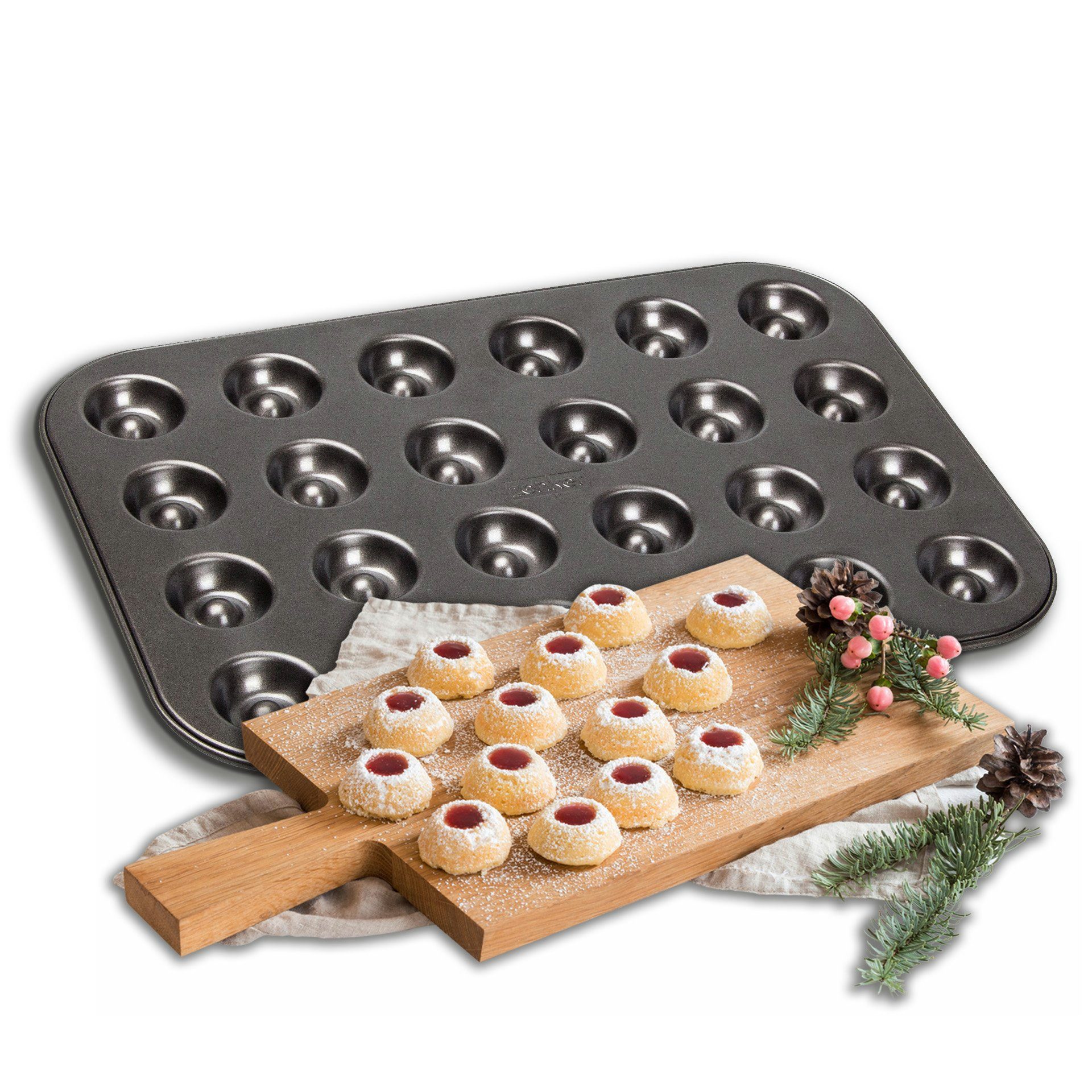 Zenker Backblech Husarenkrapfen-/Engelsaugenblech, 24er