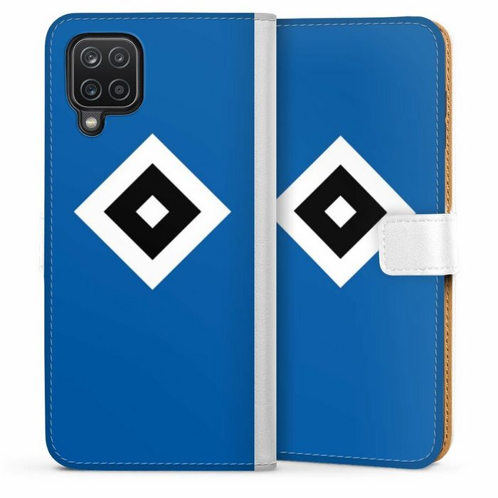 DeinDesign Handyhülle Hamburger SV Logo HSV HSV Blau Samsung Galaxy A12 Hülle Handy Flip Case Wallet Cover