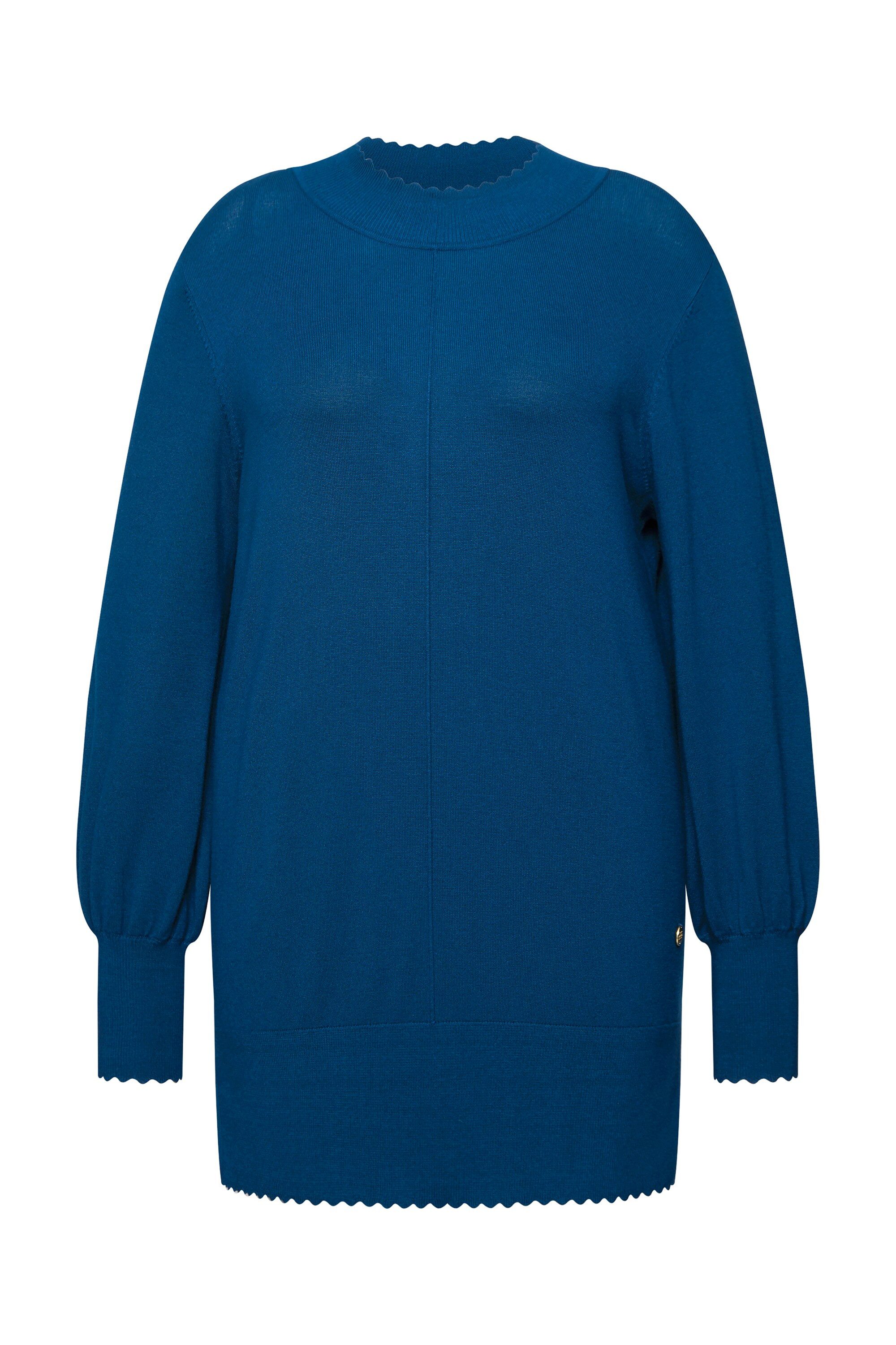 Ulla Popken Strickpullover Pullover Muschelsaum Stehkragen günstig online kaufen