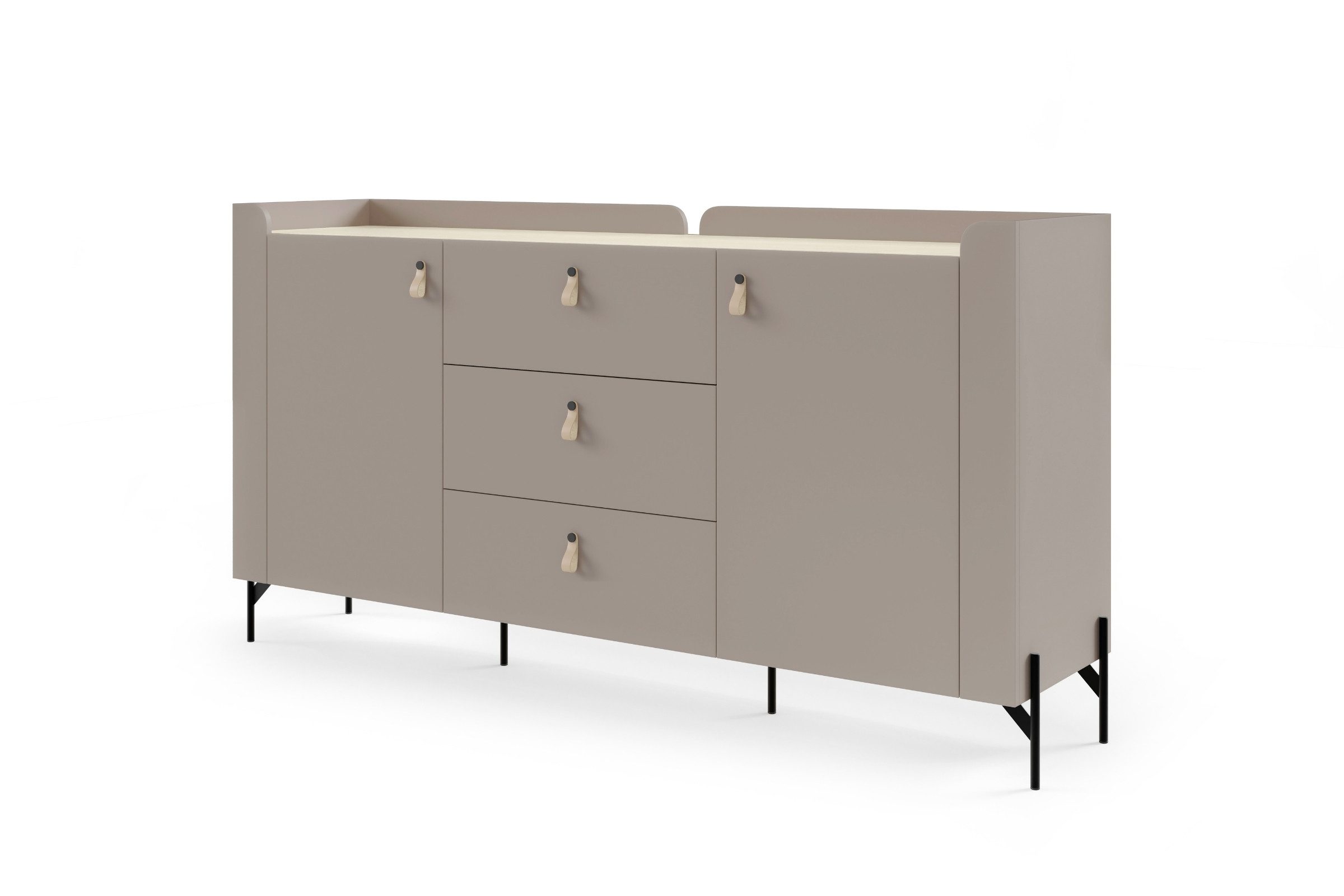 Deine Möbel 24 Kommode SOVI 05 180 cm breit, mit 2 Schrankfächern und 3 Schubladen (Set, 1 St., SOVI - Kollektion, skandinavisches Design), Sideboard für Wohnzimmer, Schlafzimmer, Kinderzimmer & Jugendzimmer