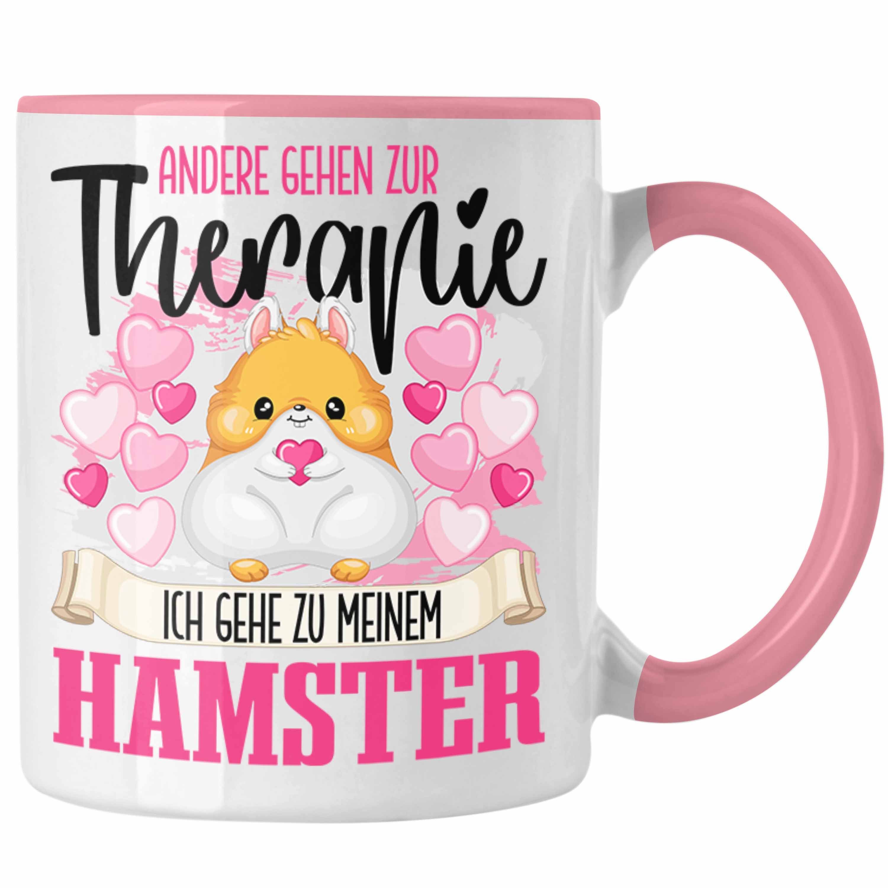 Trendation Tasse Trendation - Hamster Tasse Geschenk für Hamster Besitzerin Therapie Lu Rosa