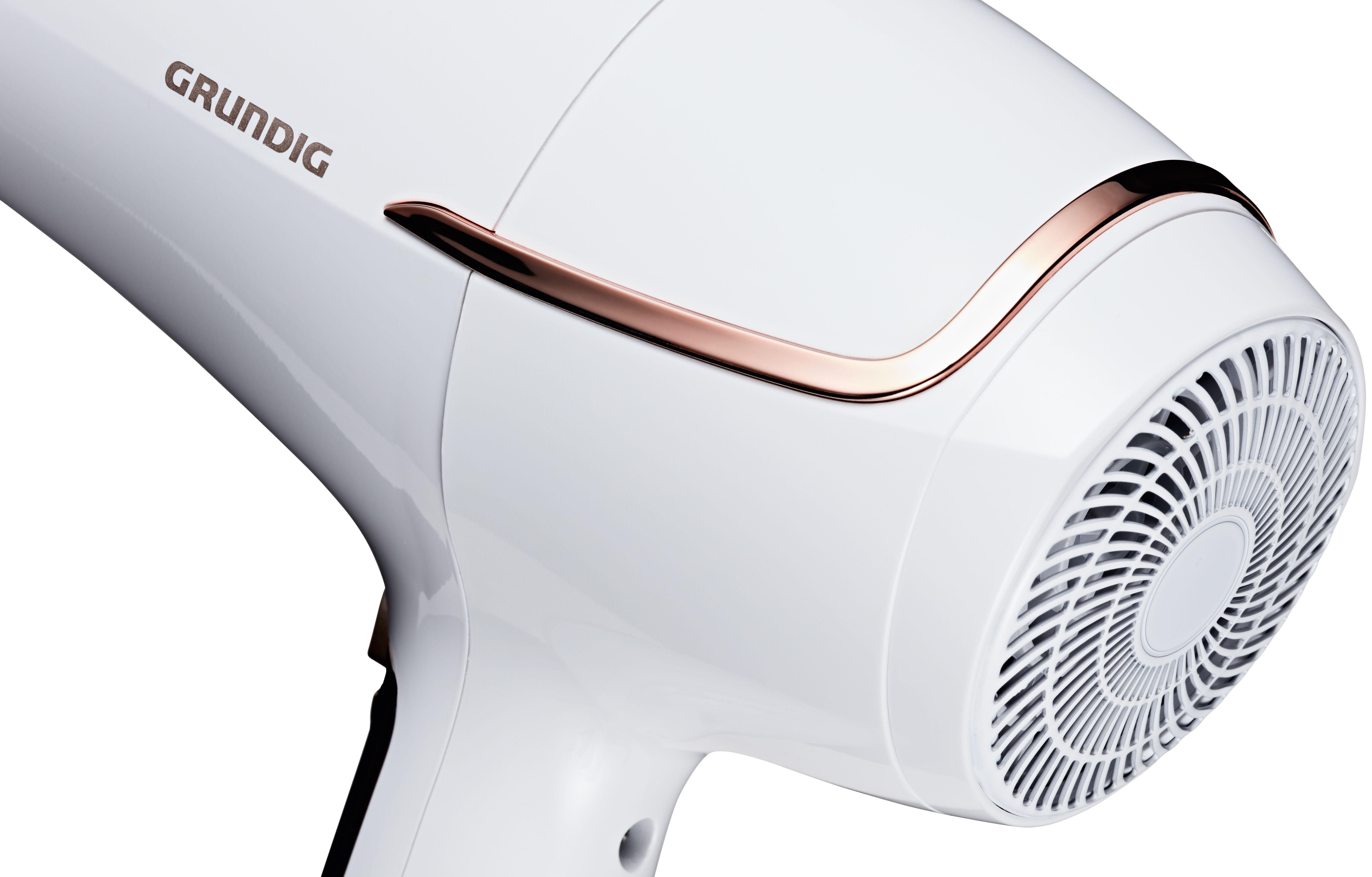 Grundig Ionic-Haartrockner HD 7880, 2200 W, 2200W Profi-Haartrockner mit LED, Touch-Control & Ionenfunktion weiß