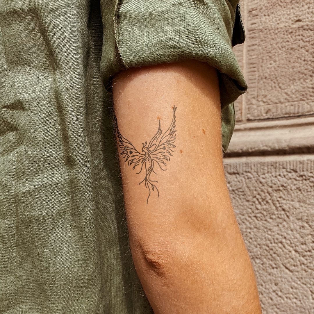 Inkster Schmuck-Tattoo Phönix, wasserfestes temporäres Tattoo, 2 Wochen Halt