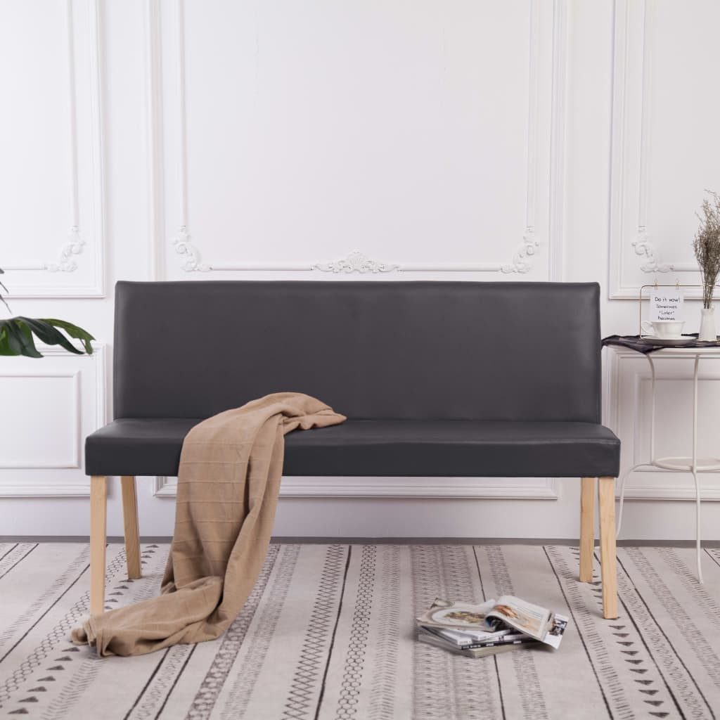 furnicato Truhenbank Bequeme Flurbank 139,5x54x85,5 cm Grau und Natur mit Massivholzrahmen, Gepolsterte Sitzbank mit Schaumstofffüllung für den Eingangsbereich