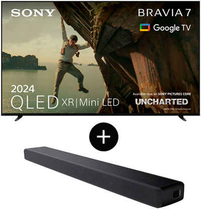 Sony BRAVIA 7 K-65XR70 QLED Mini LED-Fernseher (164 cm/65 Zoll, Google TV, Smart-TV, 4K HDR, Dolby Vision & Atmos, inkl. HT-A3000 Soundbar)