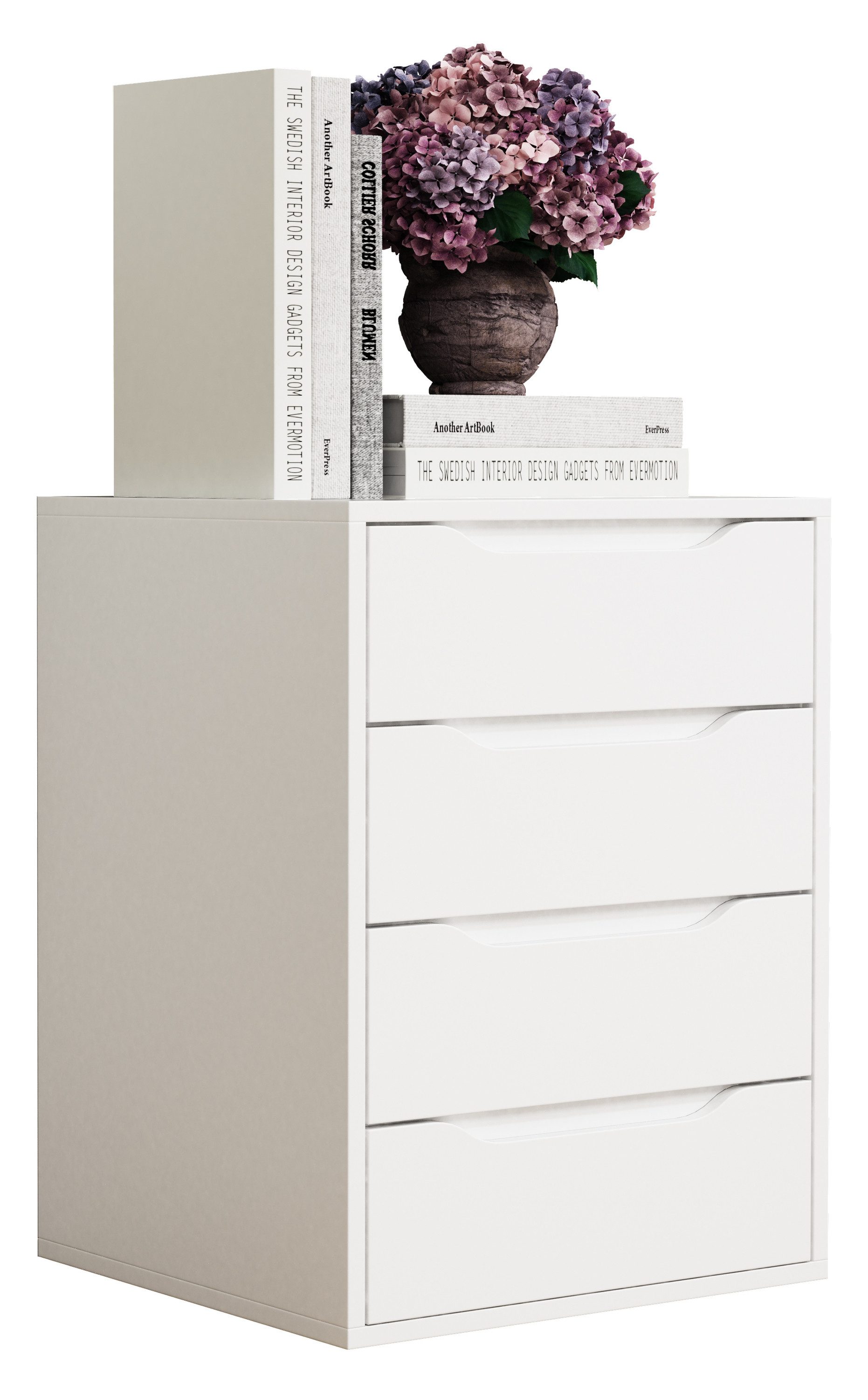 VCM Nachttisch Holz Nachtschrank Nachttisch Schublade Malira L, Pflegeleicht