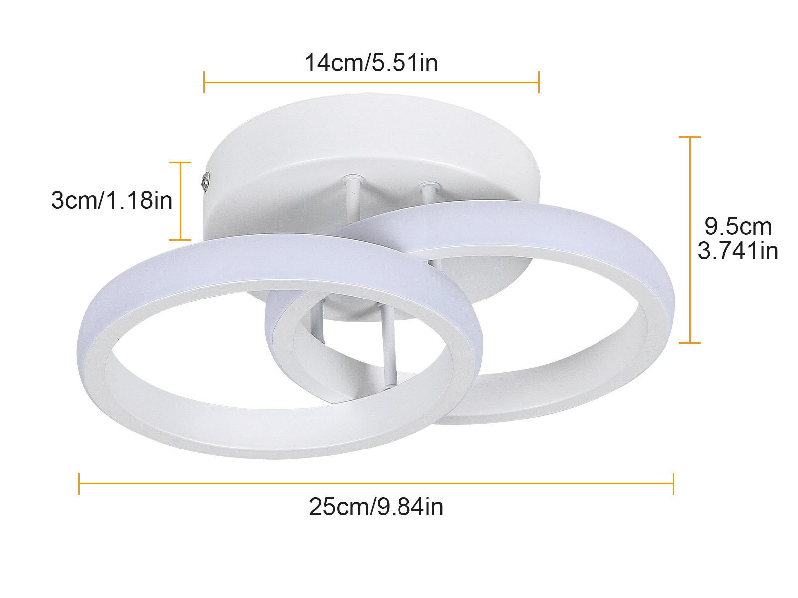 Goeco LED Deckenleuchte 2 Birnen, Runde günstig online kaufen