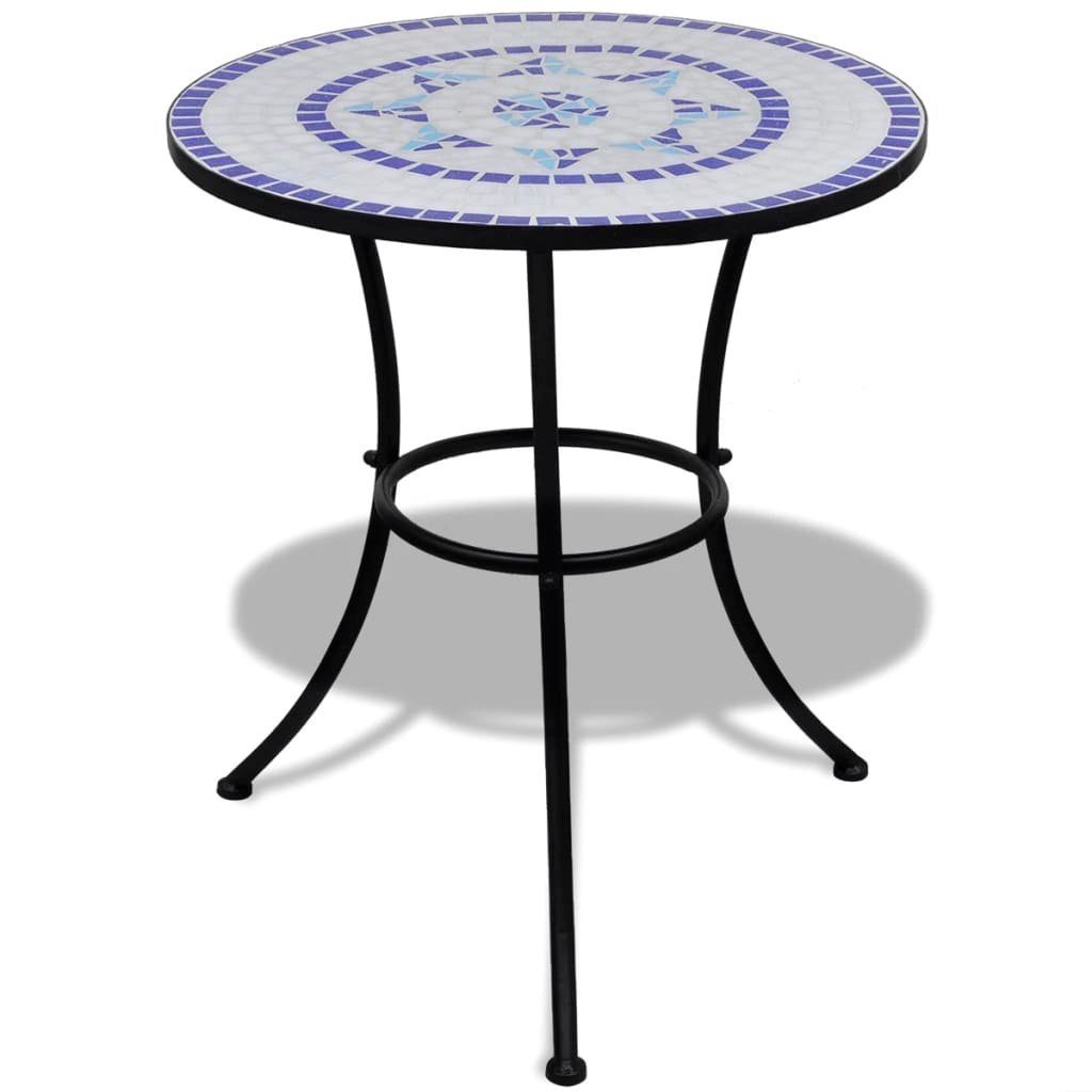 (3-tlg) und 3-tlg. Gartenlounge-Set Bistro-Set Keramikfliesen Weiß, vidaXL Blau