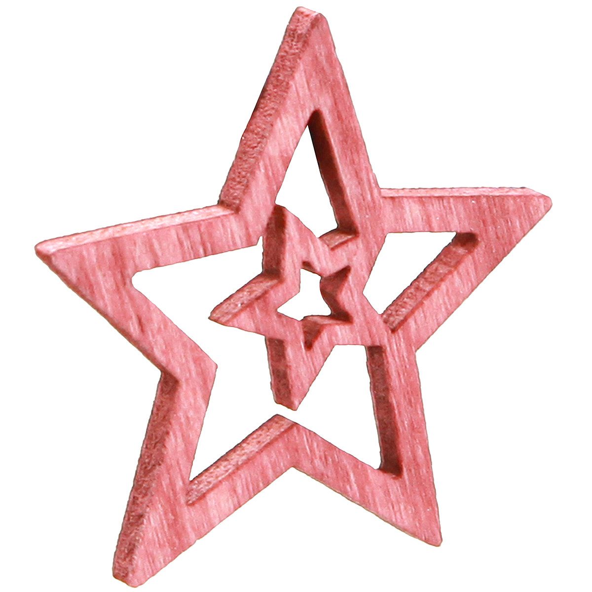 Florists Products Weihnachtsmann Streudeko Holzsterne Ø4cm 72St Berry Rosa Natur Weihnachten, 72 Stück