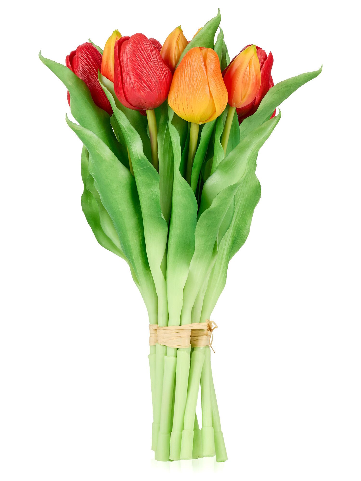 Kunstblume Kunstpflanze Tulpenstrauss, 15 Stk., Dekorieren macht glücklich, täuschend echt, Frühlingsdeko für Vase Tisch & Fensterbank