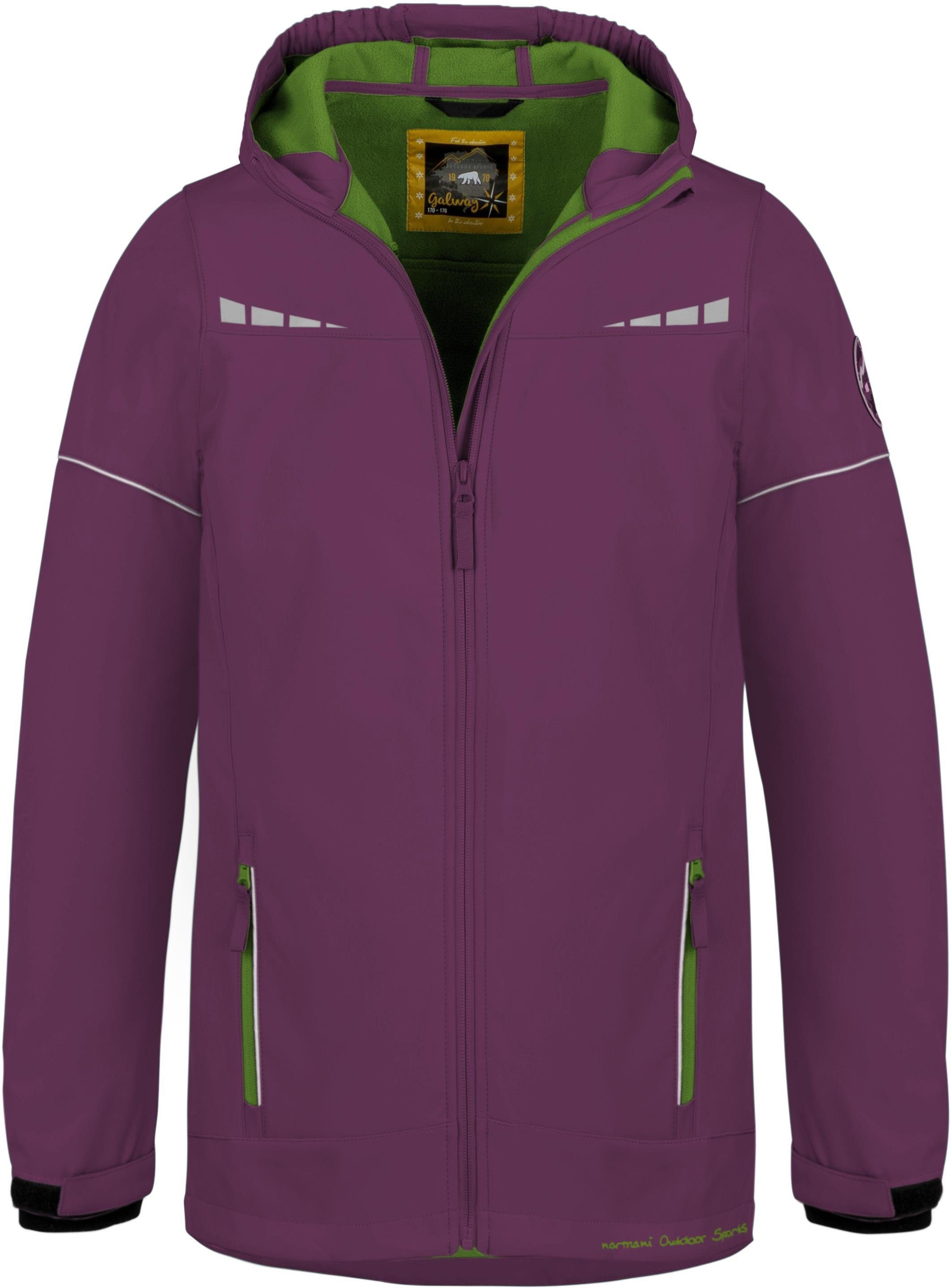 normani Regenjacke Kinder Softshelljacke Galway Wasserdichte Winterjacke Regenjacke mit Fleecefutter Kinderjacke – Bild 2 von 4