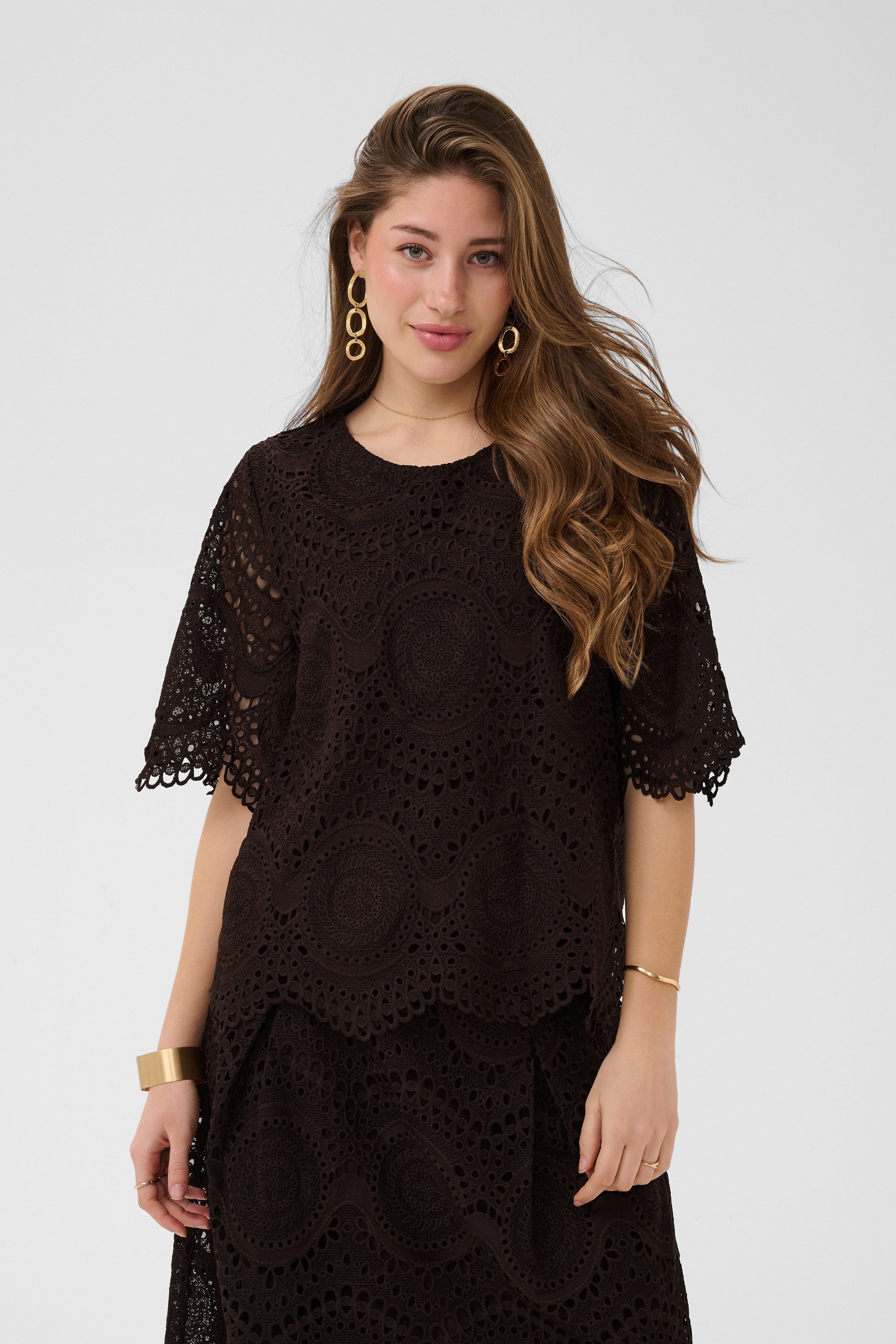Cream Kurzarmbluse Kurzarm-Bluse CRBaja