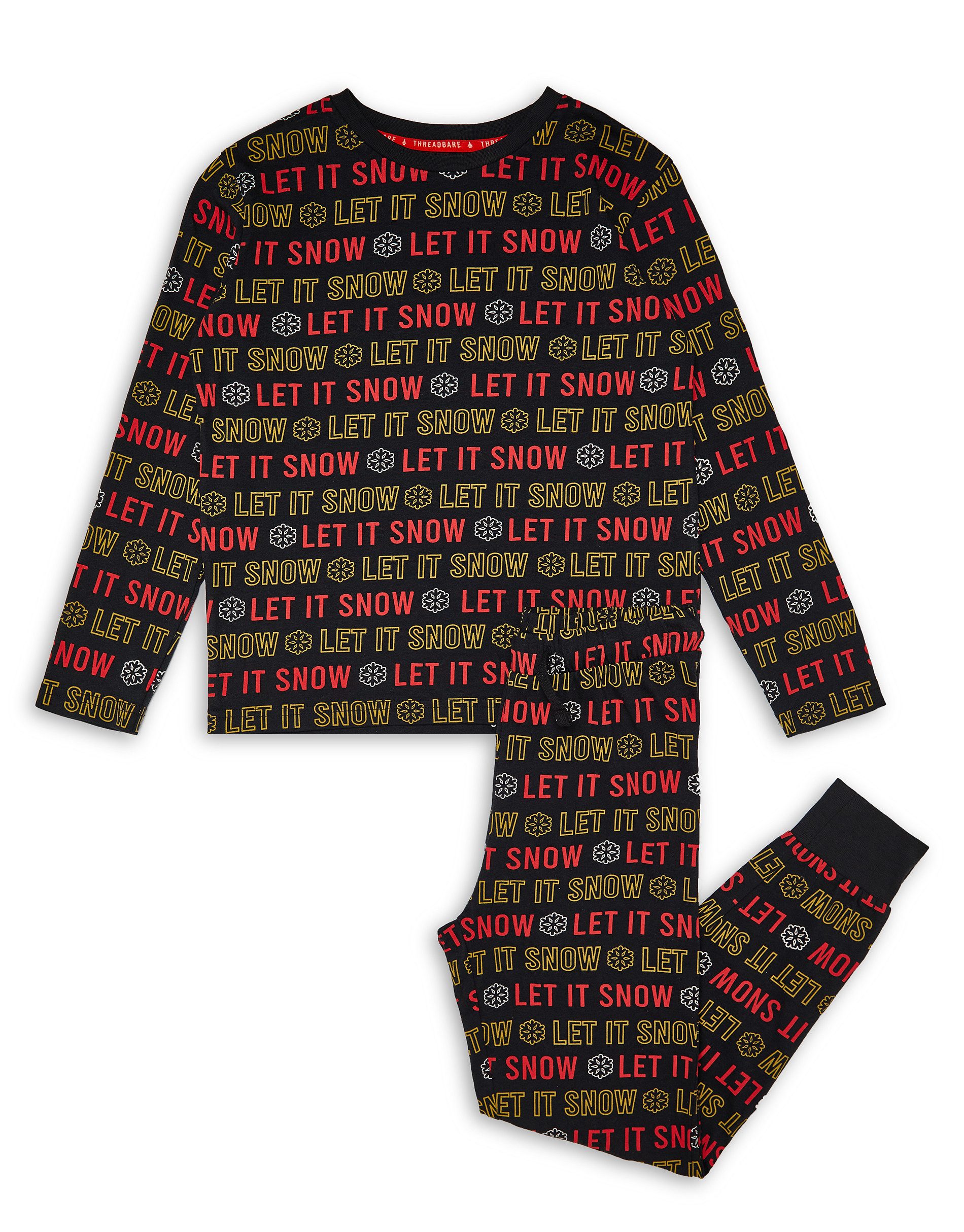 Schlafanzug Boys Familly Xmas Nightwear Let it Snow