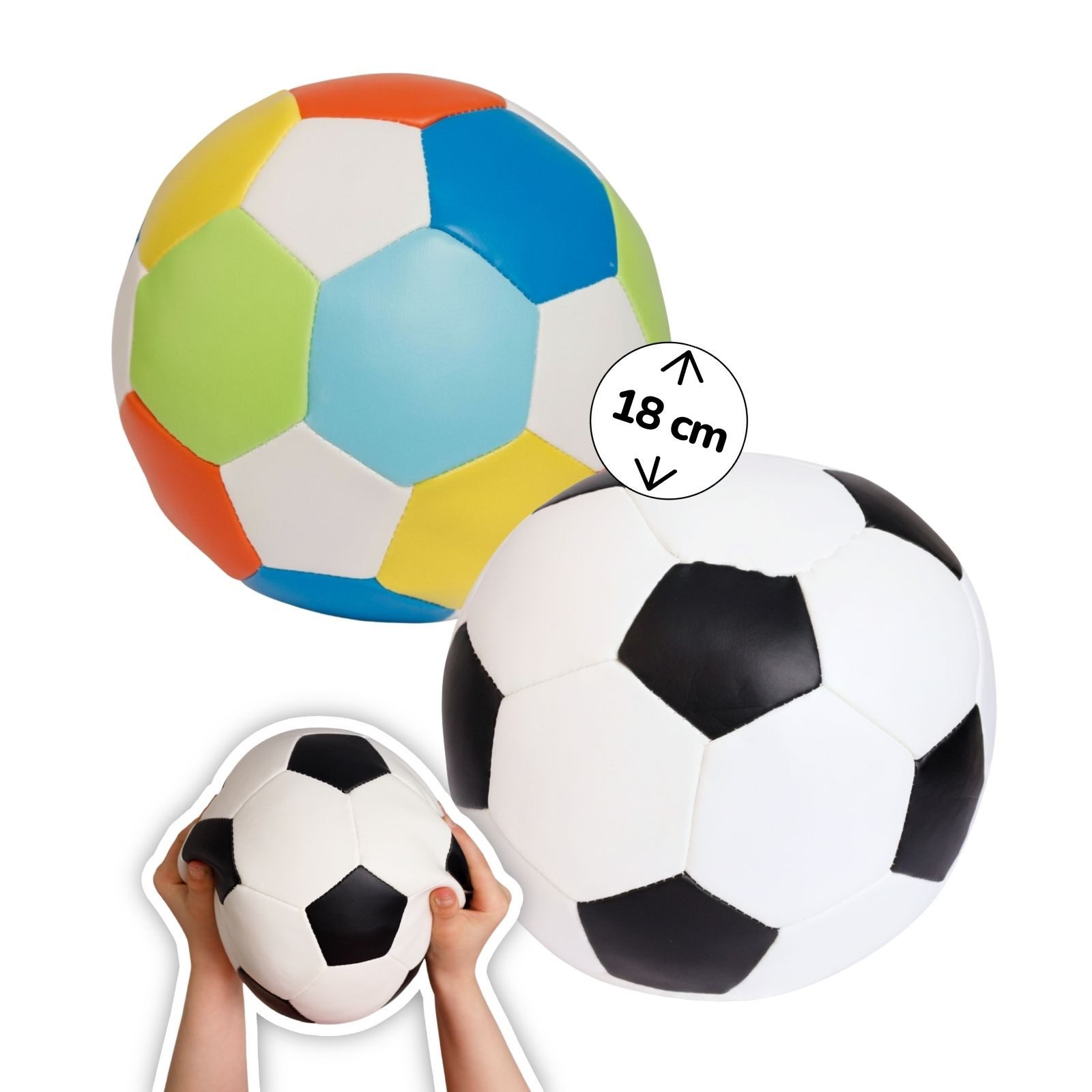 Softball 2er Set Ø 18 cm, extra weich & leise, Soft-Fußfälle für Kinder ab 0