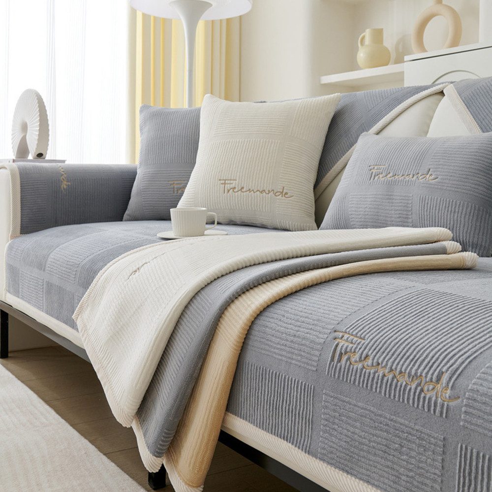 NUODWELL Sofahusse Sofabezug, sofaschoner rutschfest L Form Sofaüberwurf 1/ günstig online kaufen