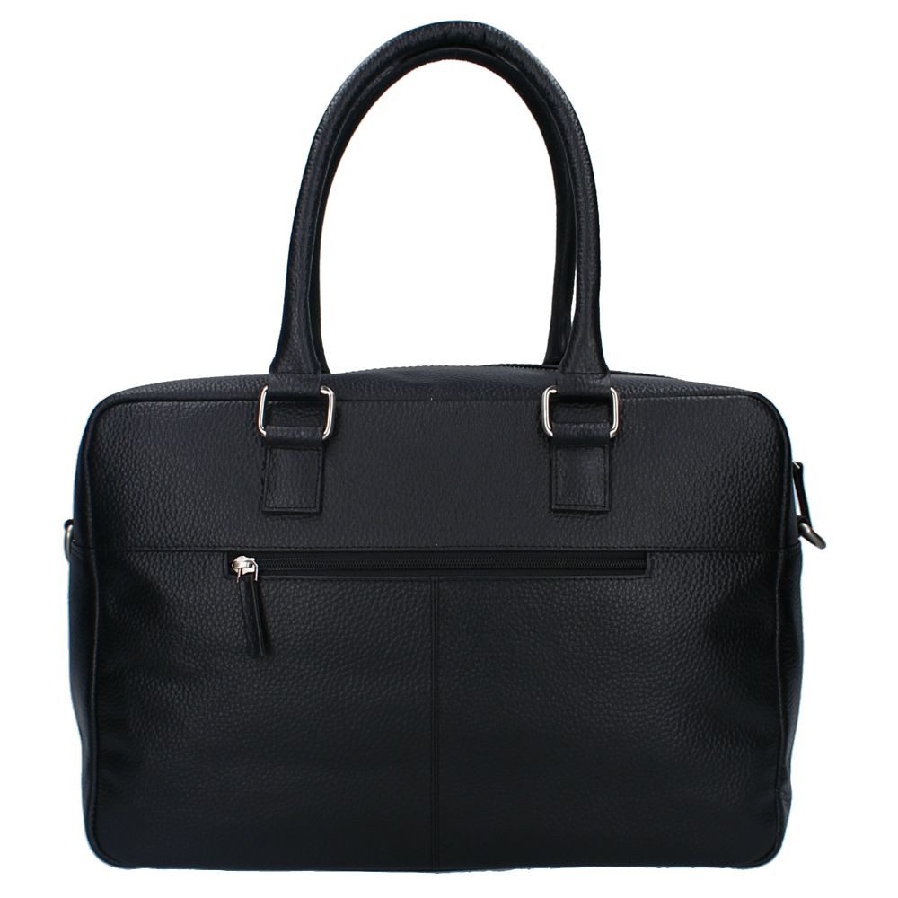 Vadobag Wickeltasche Schwarze Wickeltasche mit 2 Fronttaschen Echt Leder mit Unterlage