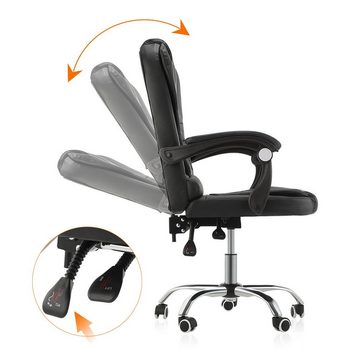 LETGOSPT Bürostuhl Gaming Stuhl Massage Bürostuhl Chefsessel Gamer Ergonomischer Stuhl, Einstellbare Armlehne Einteiliger Stahlrahmen, Gepolstert Drehsessel