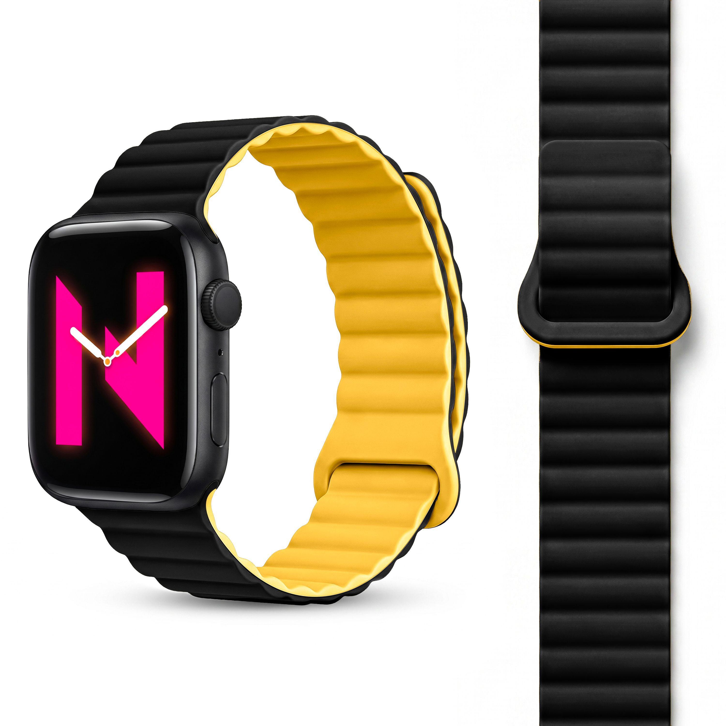 Nalia Smartwatch-Armband Apple Watch 38/40/41/42mm, Magnetisches Silikon Ersatzband / für Sport Fitness Uhr / Atmungsaktiv