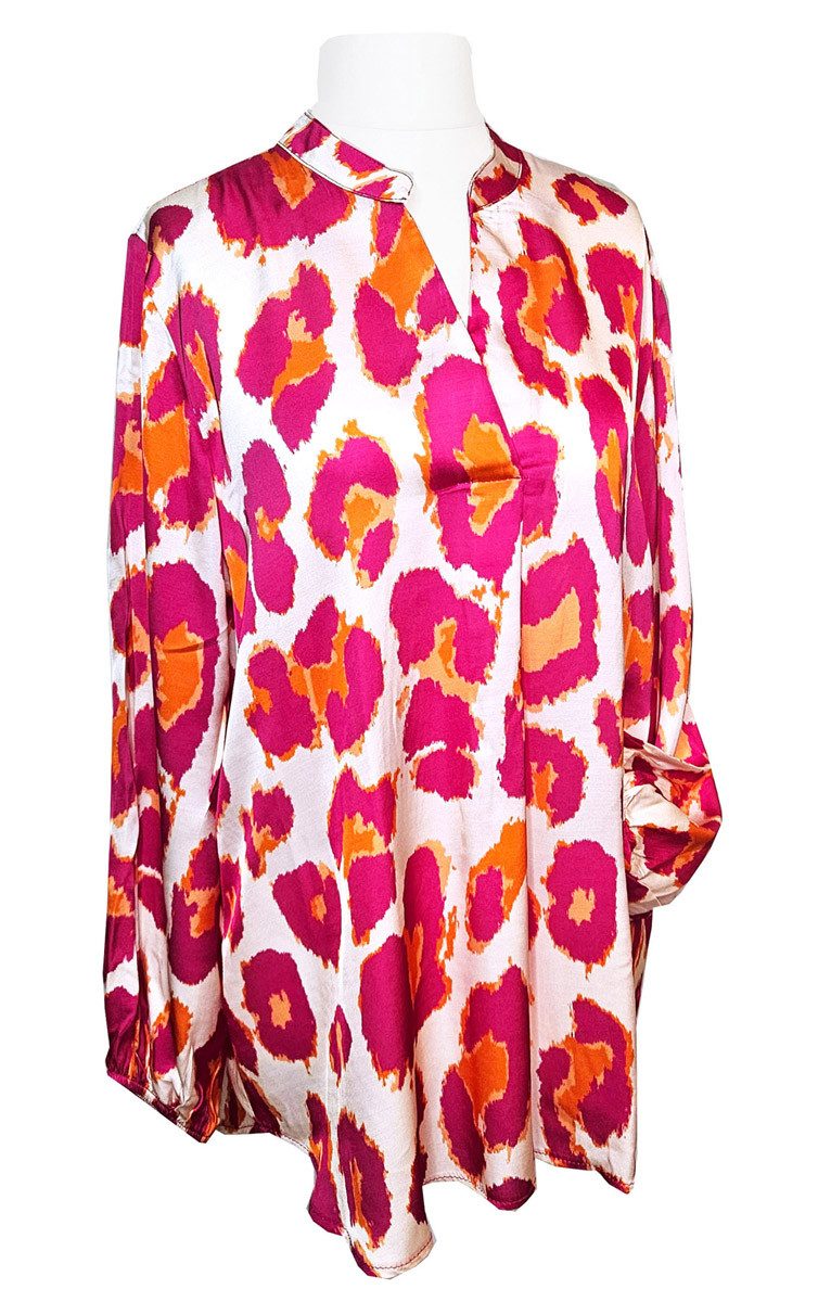 Tunika Saison Tunika Leo Pink Orange XL 44 Bluse modern Animalprint günstig online kaufen