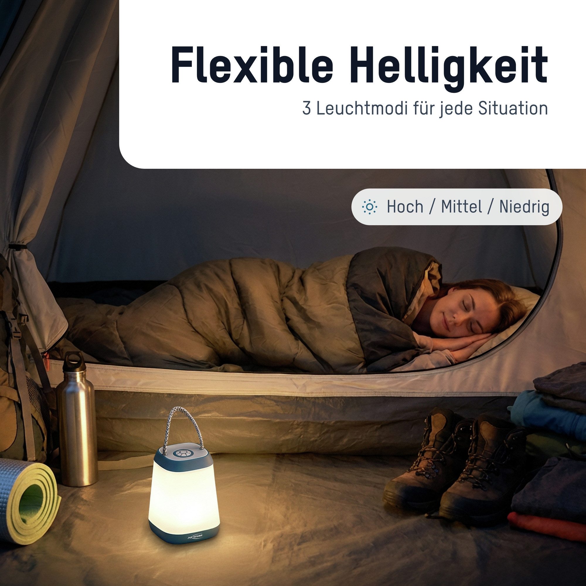 ANSMANN AG LED Gartenleuchte Campingleuchte Outdoor hellblau, sehr hell und robust, warmweiß