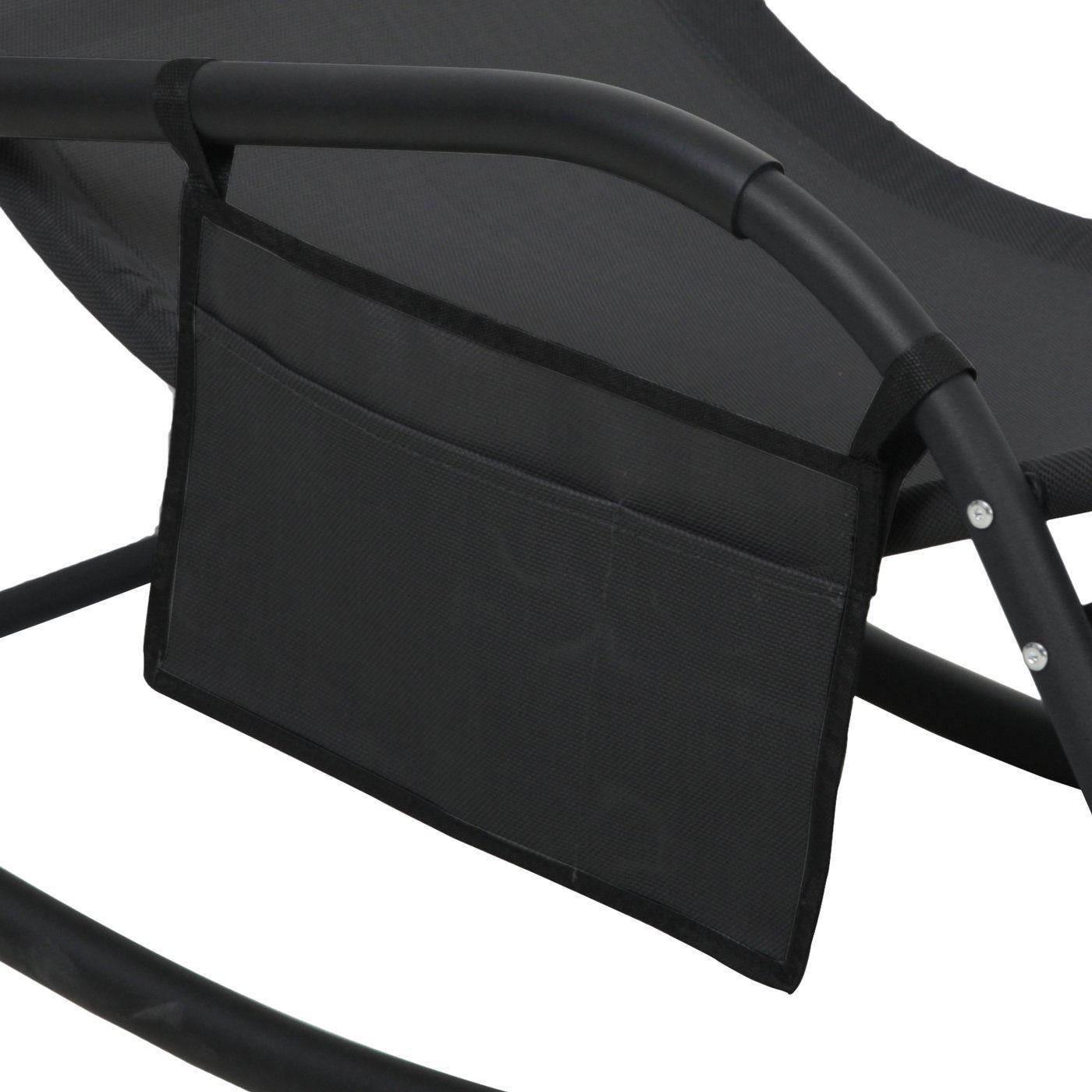 SVITA Schaukelstuhl FJON DELUXE, Schaukelliege, Gartenliege, Liegestuhl, Sonnenliege, Schwarz