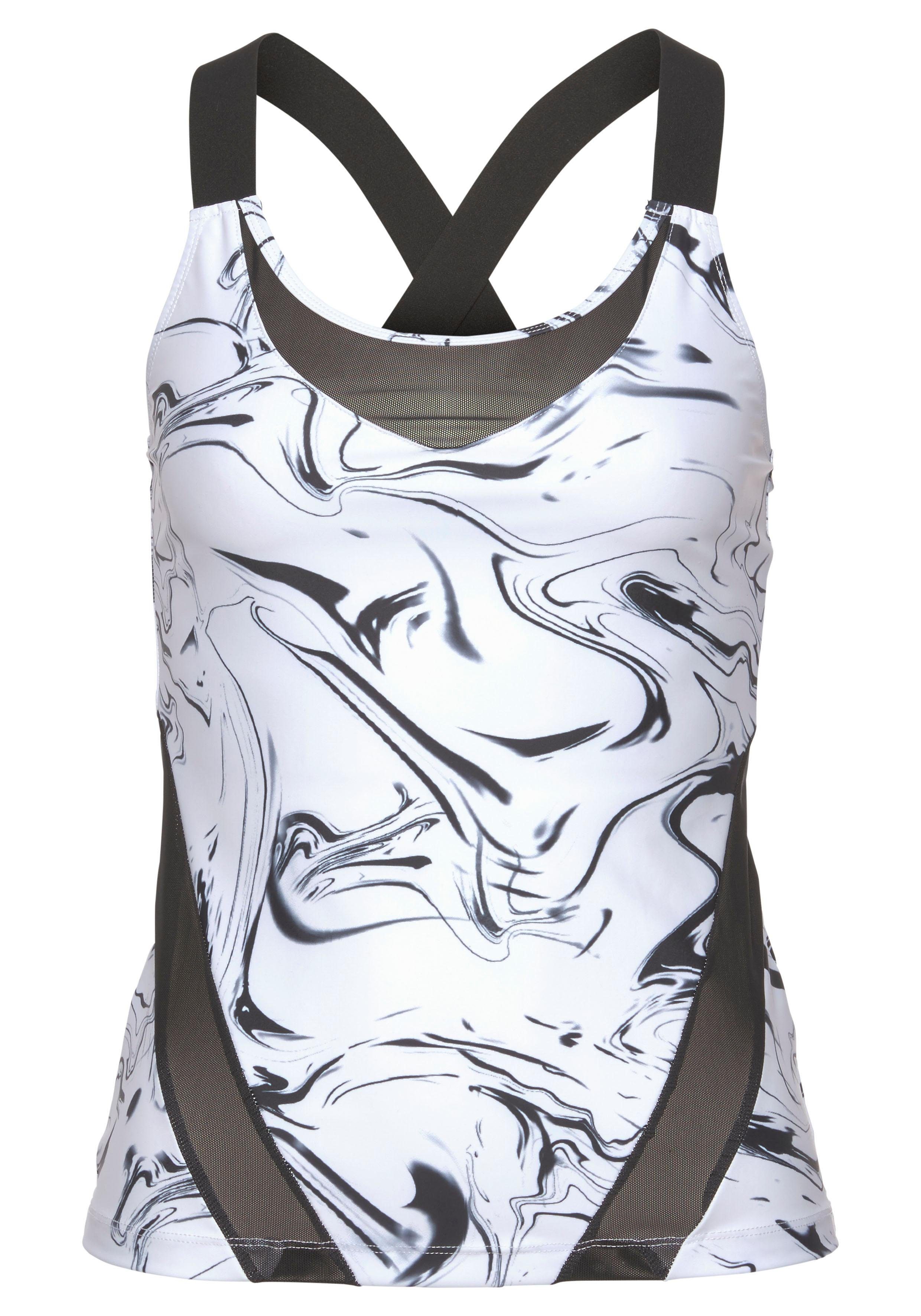 LASCANA ACTIVE Funktionsshirt Marble mit gekreuzten Trägern und Mesheinsätzen. € 34,99