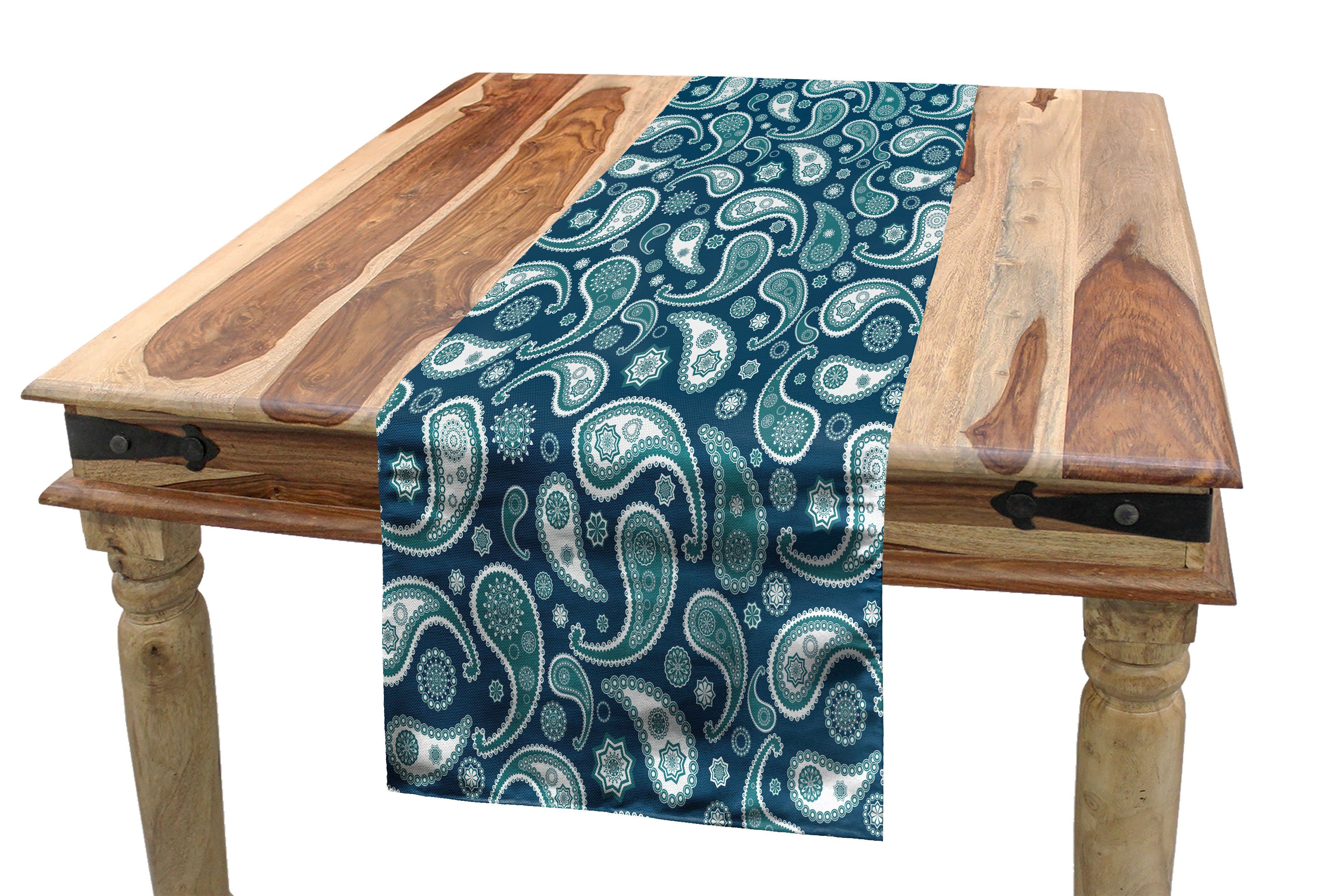 Abakuhaus Tischläufer Esszimmer Küche Rechteckiger Dekorativer Tischläufer, Vintage Blue Eastern Paisley
