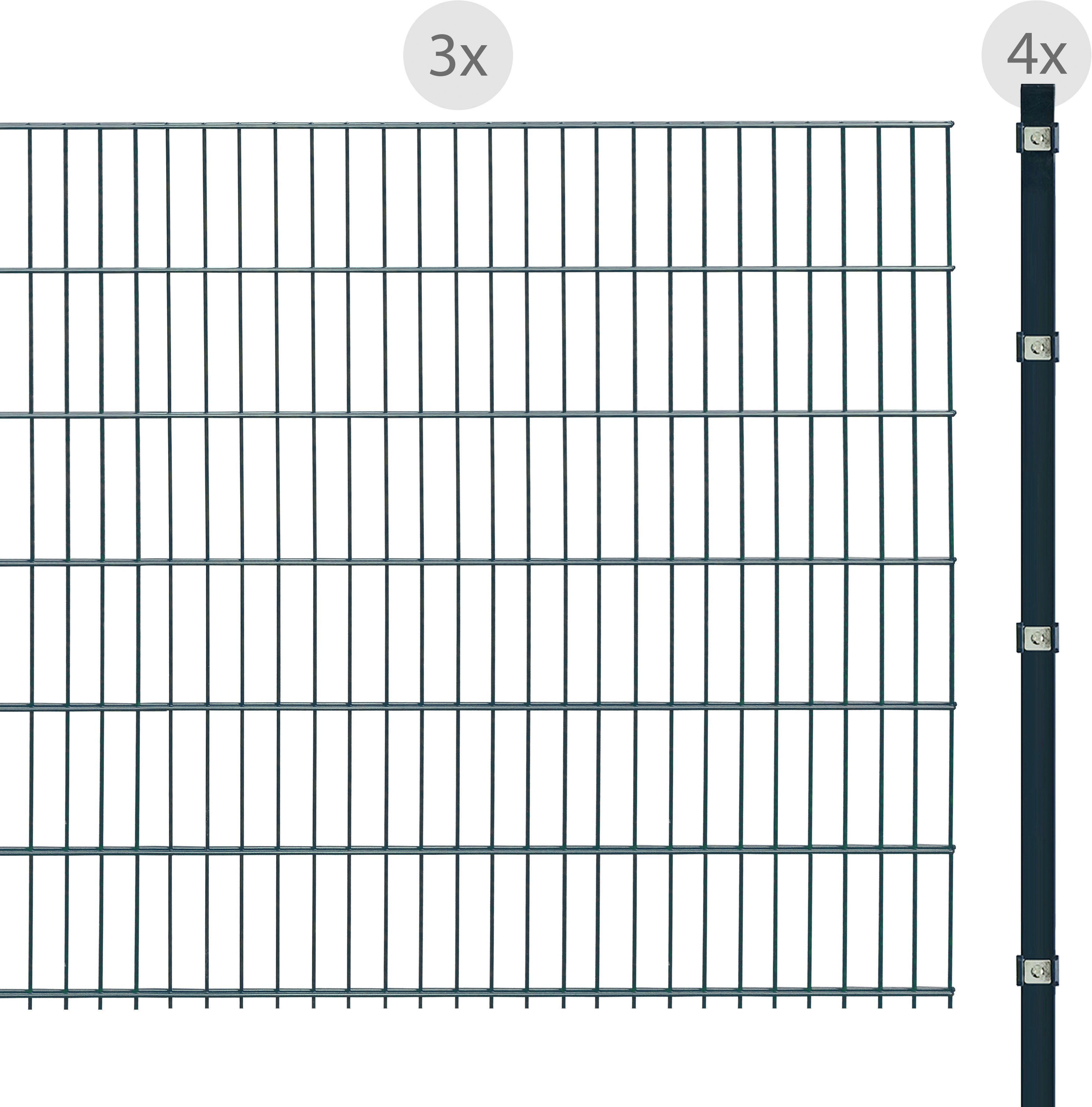 Arvotec Doppelstabmattenzaun ESSENTIAL 123 zum Einbetonieren, (Set), Zaunhöhe 123 cm, Zaunlänge 2 - 60 m