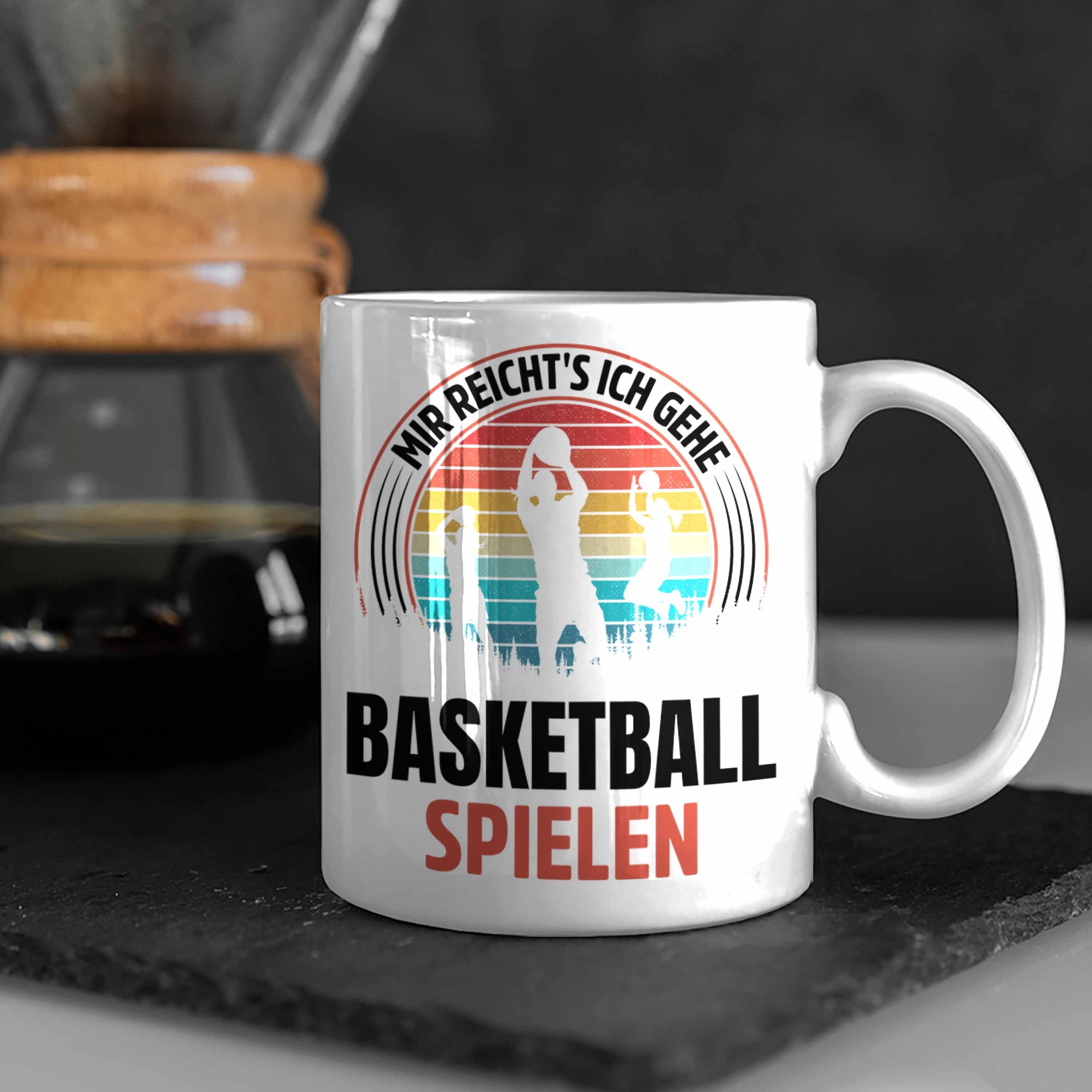 Frauen Trendation Geschenkidee Mädchen Tasse Weiss Tasse Basketballspielerin Basketball
