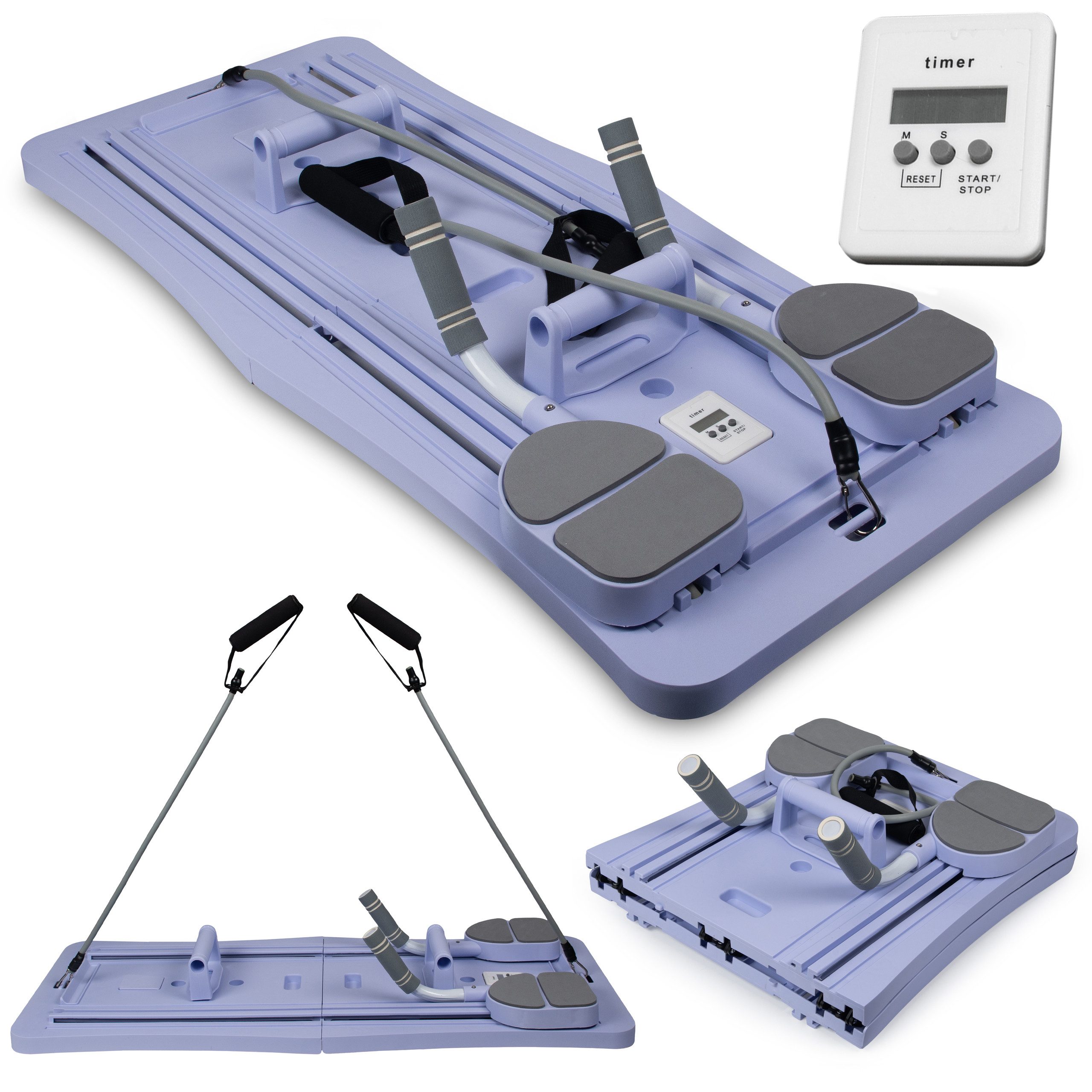 COIL Pilates-Reformer Pilates-Board, Yoga-Board, multifunktionales Trainingsgerät, (Set), 6in1, Timer, maxi. Belastung bis zu 100 kg, Faltbar