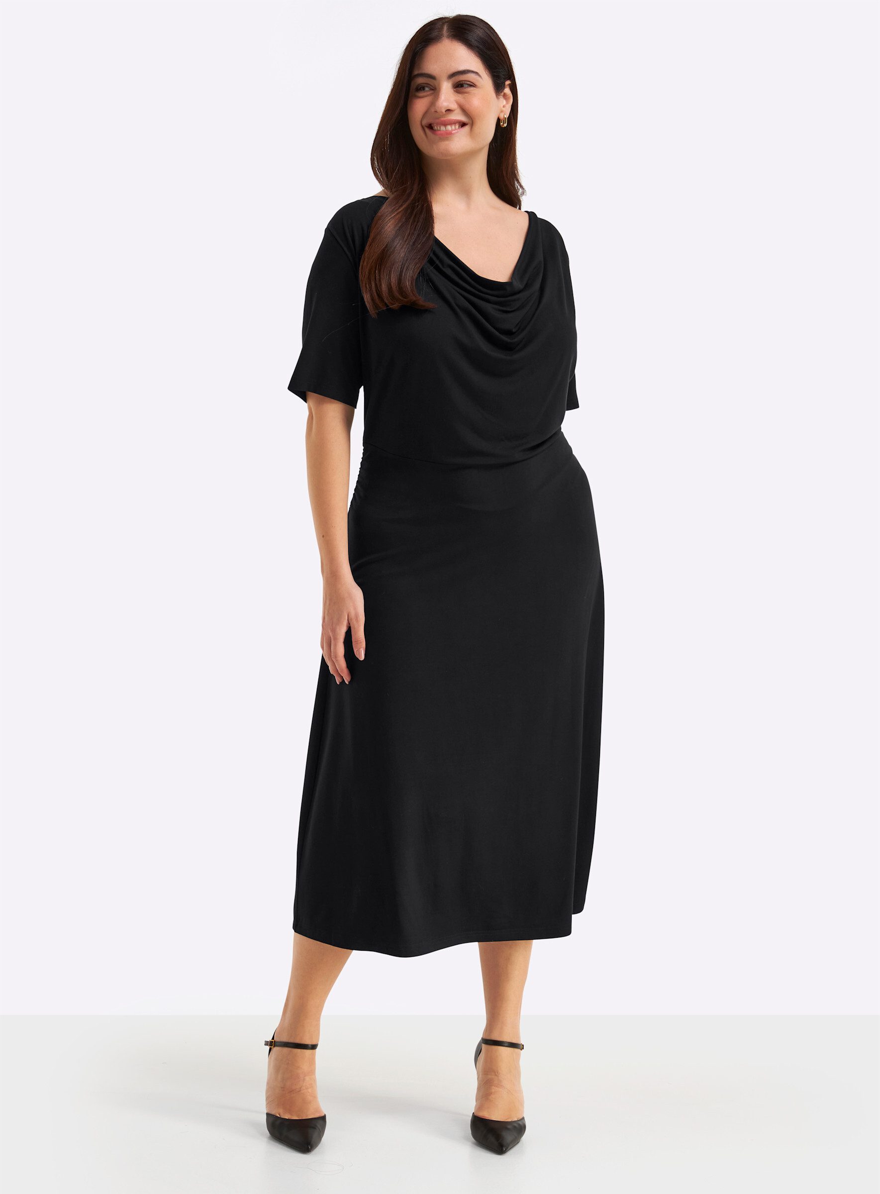 Sheego Jerseykleid Jersey-Kleid Kurzarm