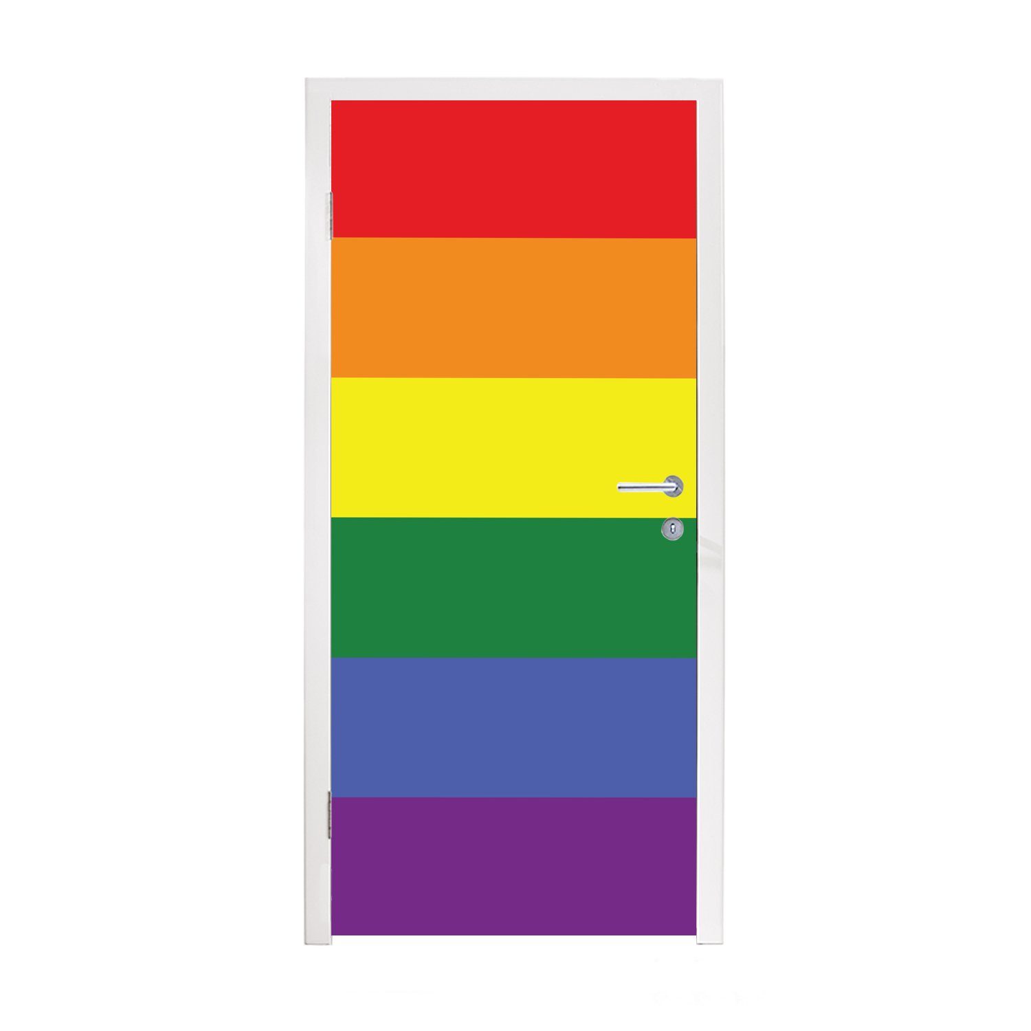 MuchoWow Türtapete Regenbogen - Stolz - Regenbogenfahne, Matt, bedruckt, (1 St), Fototapete für Tür, Türaufkleber, 75x205 cm