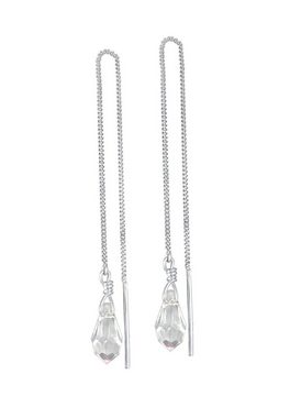 Elli Paar Ohrhänger Kristall Tropfen Elegante Durchzieher 925 Silber, Tropfen
