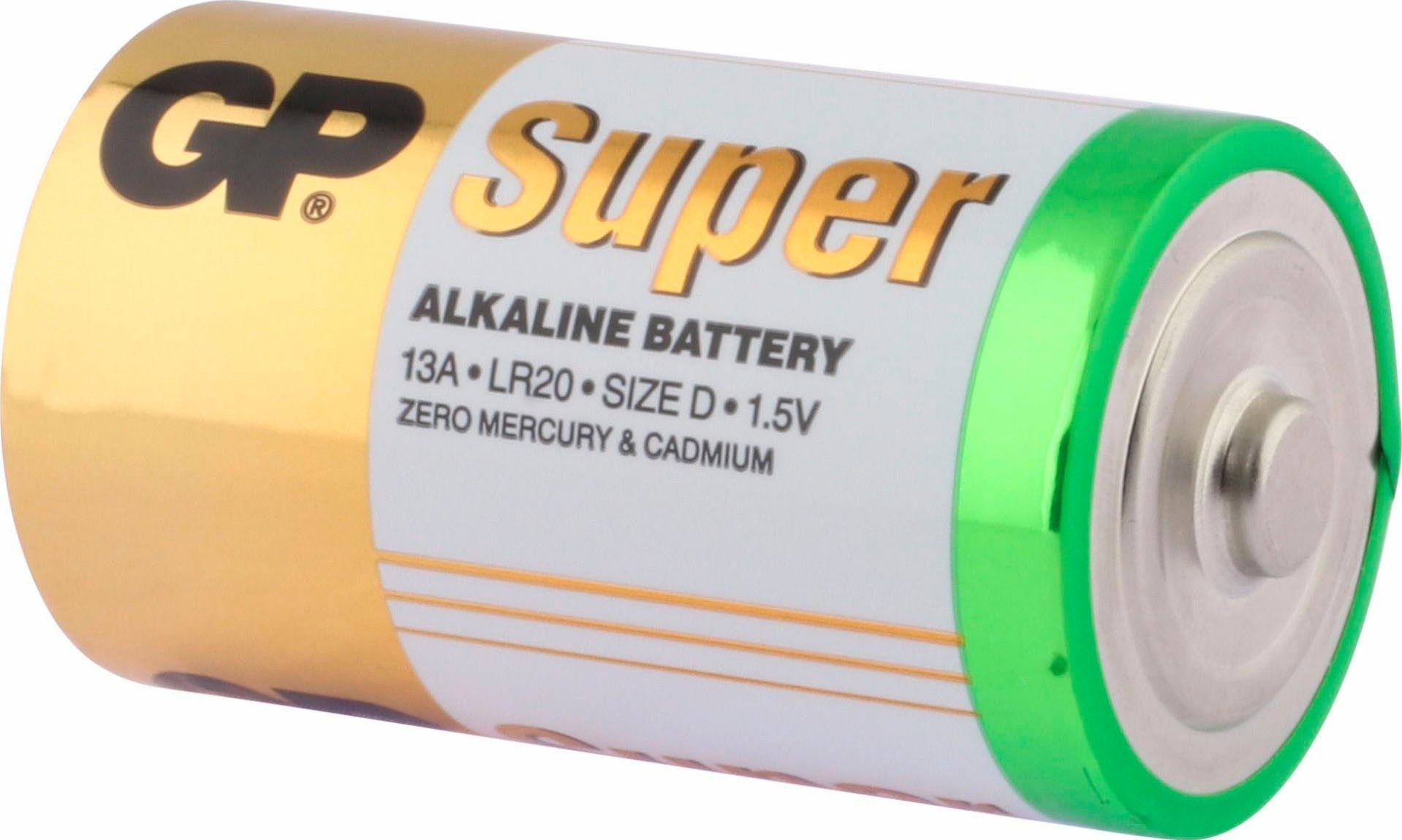 Batteries D Super (1,5 Batterie, Pack 2 2er St) V, GP LR20 Alkaline