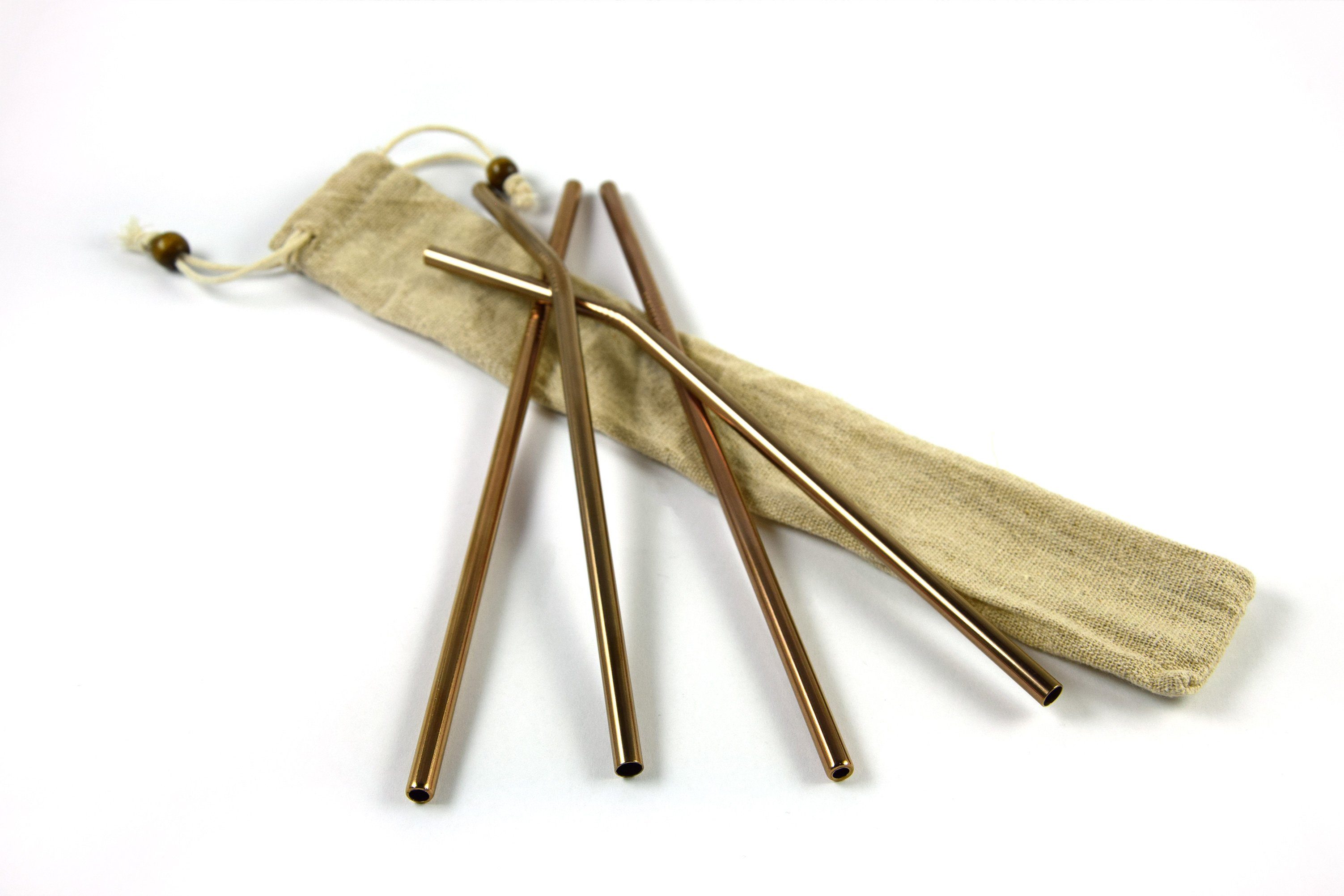 SHIBBY Trinkhalme 4er Pack Edelstahl-Strohhalm Set