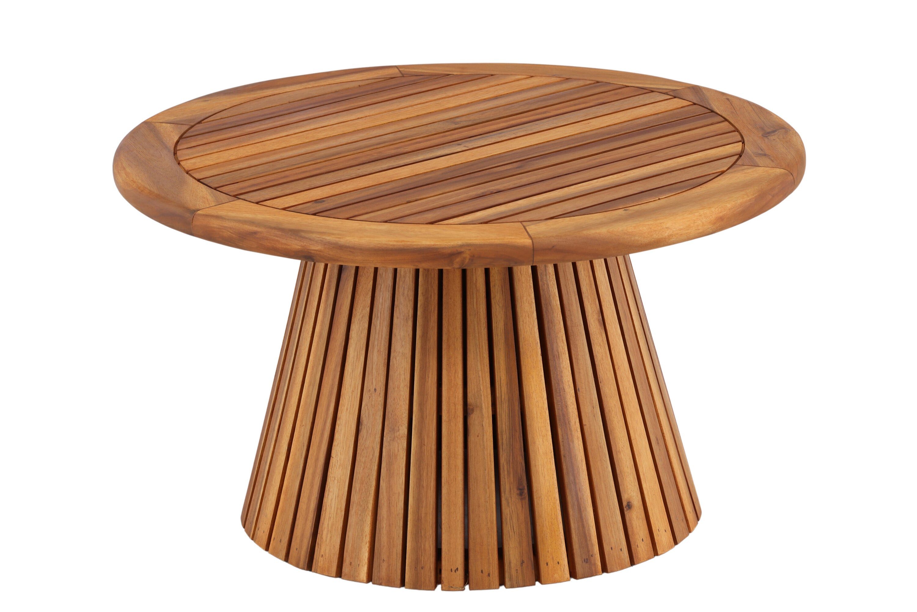 Luxusbetten24 Gartentisch Hewa, aus Teakholz in geriffelter Optik