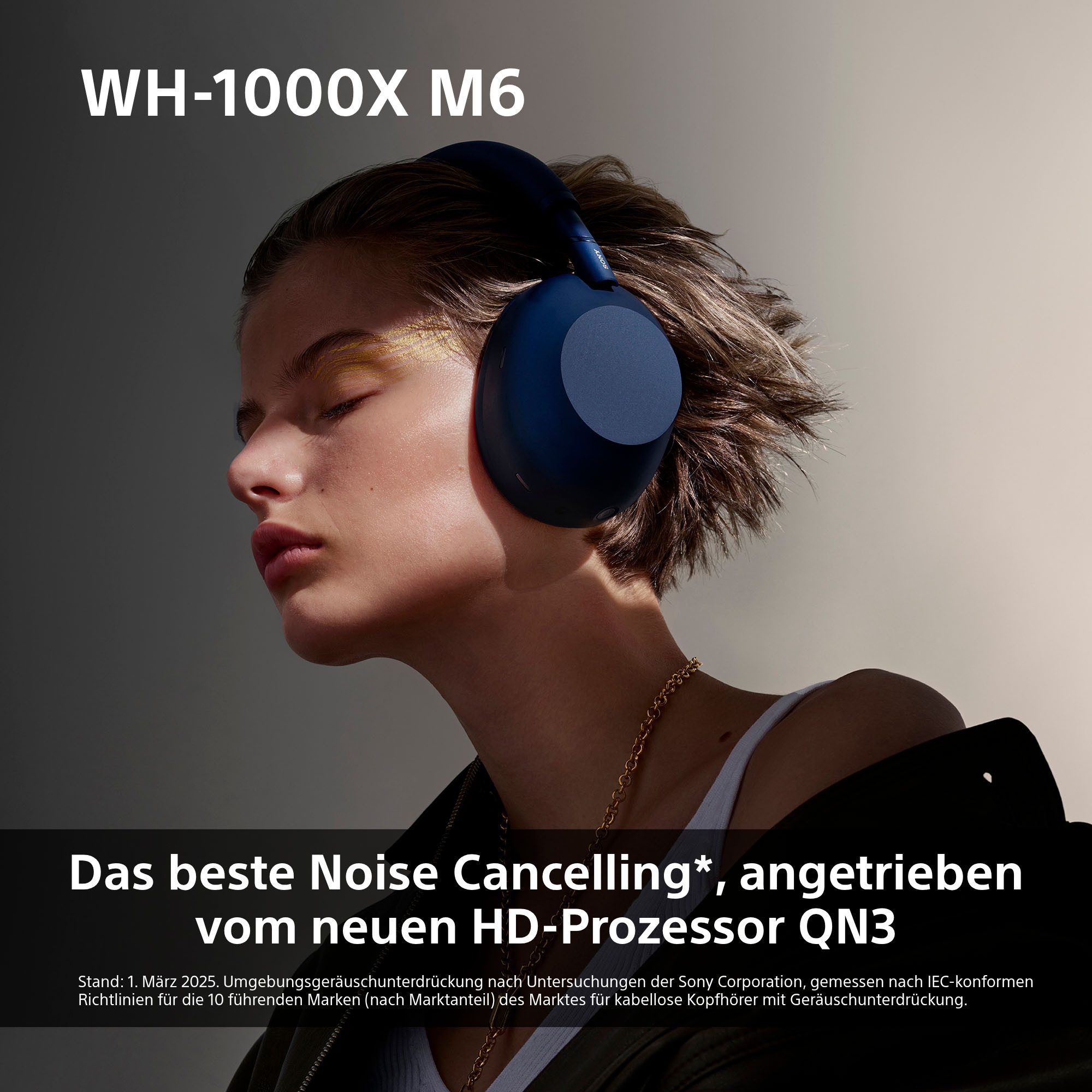 Sony WH-1000XM6 Premium Noise Cancelling Wireless Over-Ear-Kopfhörer (Freisprechfunktion, Multi-Point-Verbindung, Noise-Cancelling, Transparenzmodus, Wireless-Audio-Streaming, integrierte Steuerung für Anrufe und Musik, A2DP Bluetooth, Bluetooth, HFP, HSP, AVRCP Bluetooth, Kabellose Over Ear Kopfhörer mit Sony’s bestem Noise Cancelling)