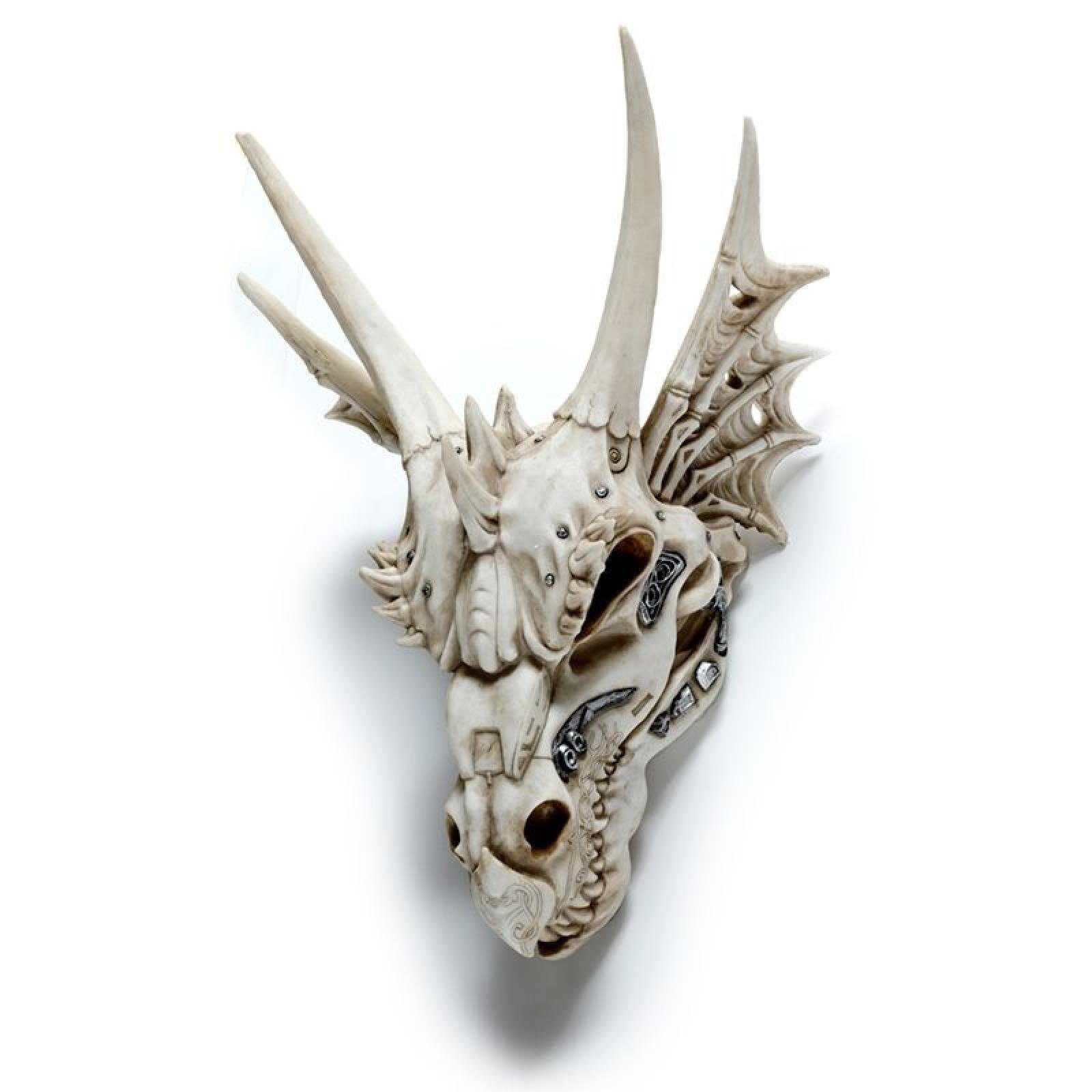 Puckator Dekofigur Großer Drache Totenkopf Deko mit metallischen Details | Dekofiguren