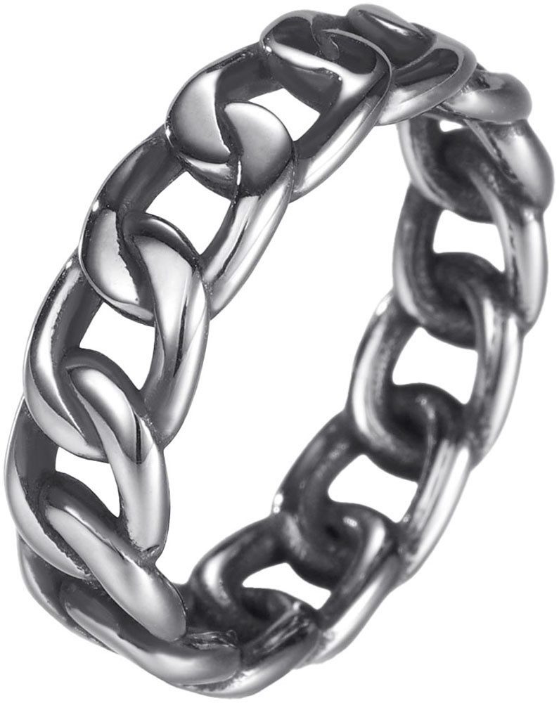 Fingerring Schmuck Geschenk Edelstahl Ring Damenring Herrenring Panzerkette Color